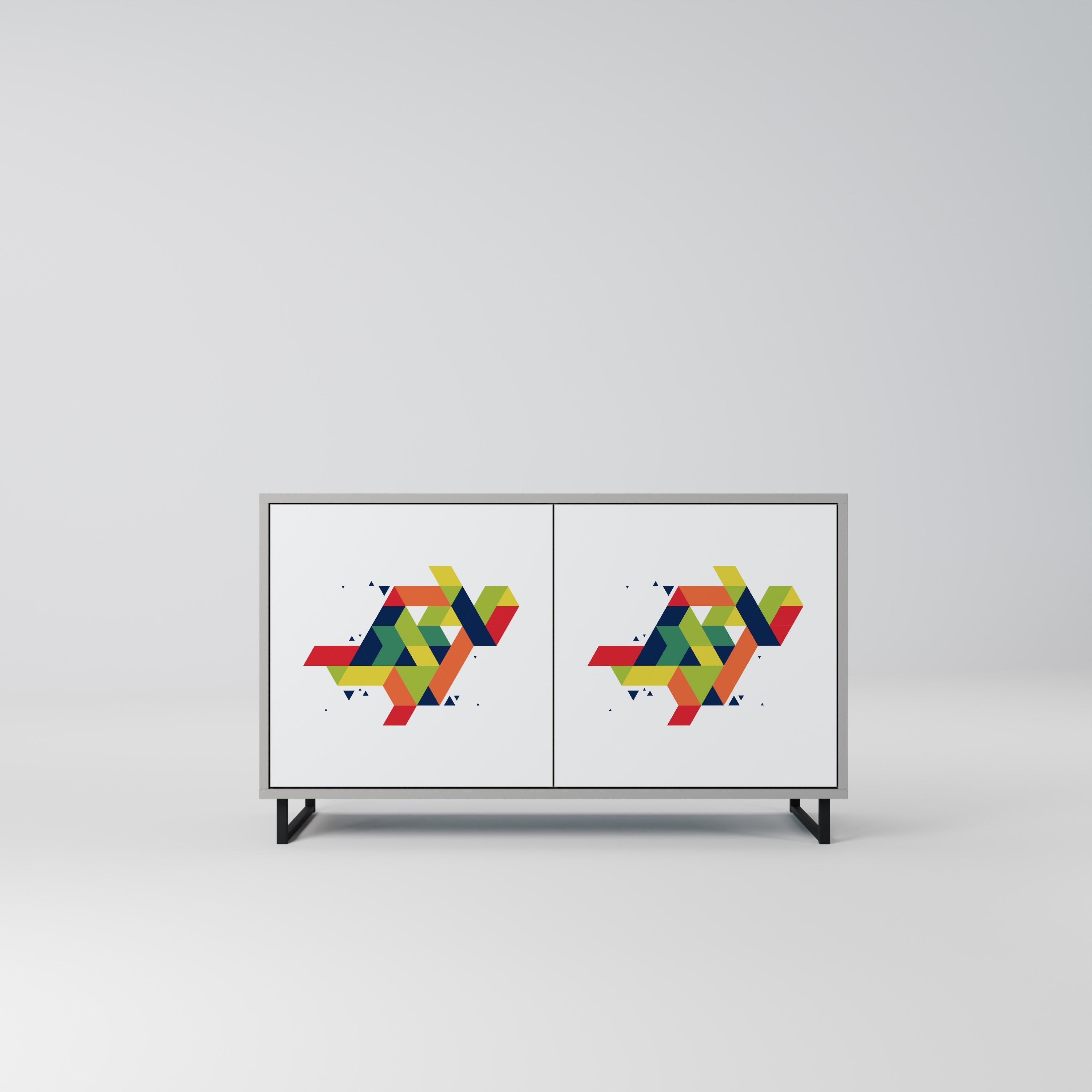 FUTURE SIGN Aparador de 2 Portas em Acabamento Cinzento