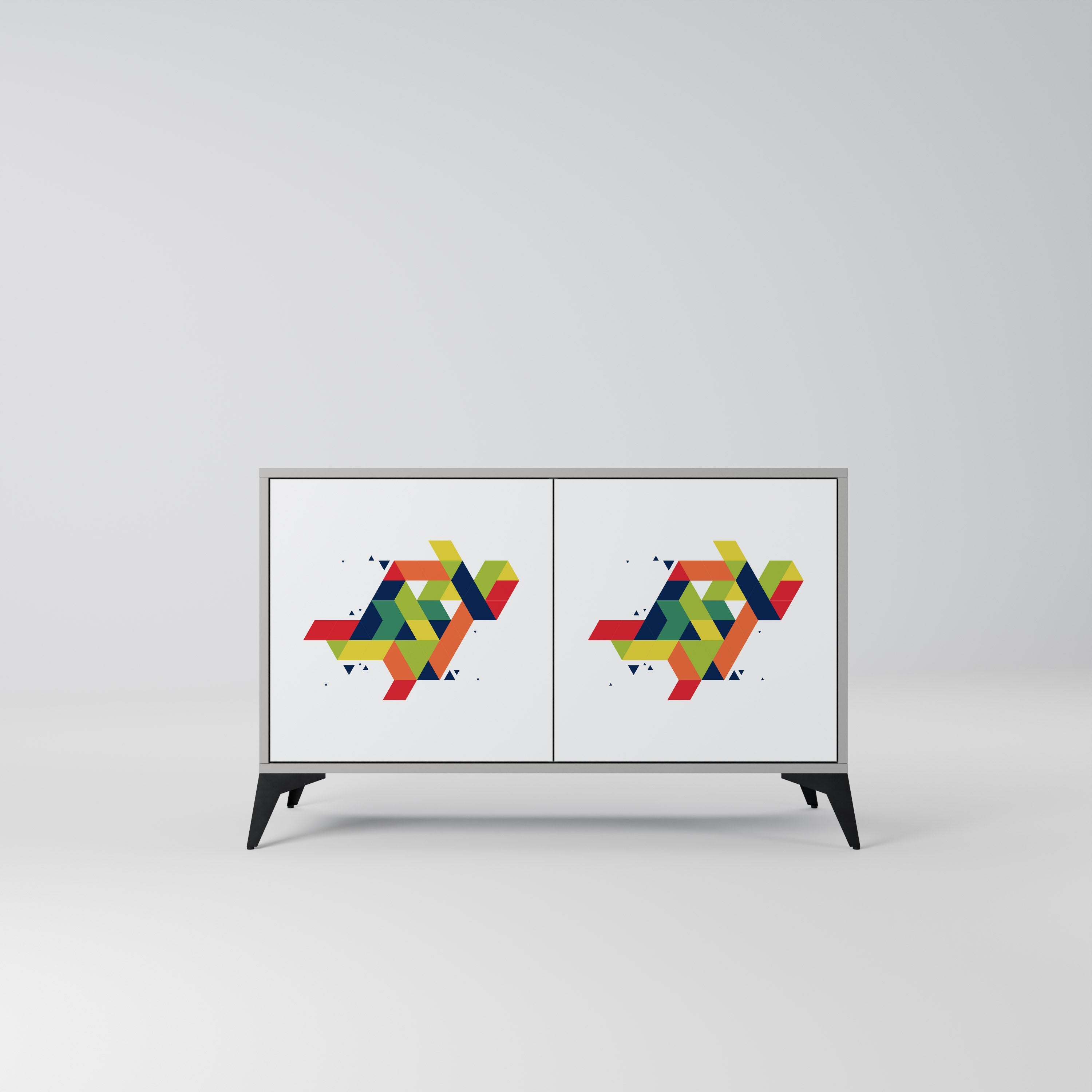 FUTURE SIGN Aparador de 2 Portas em Acabamento Cinzento