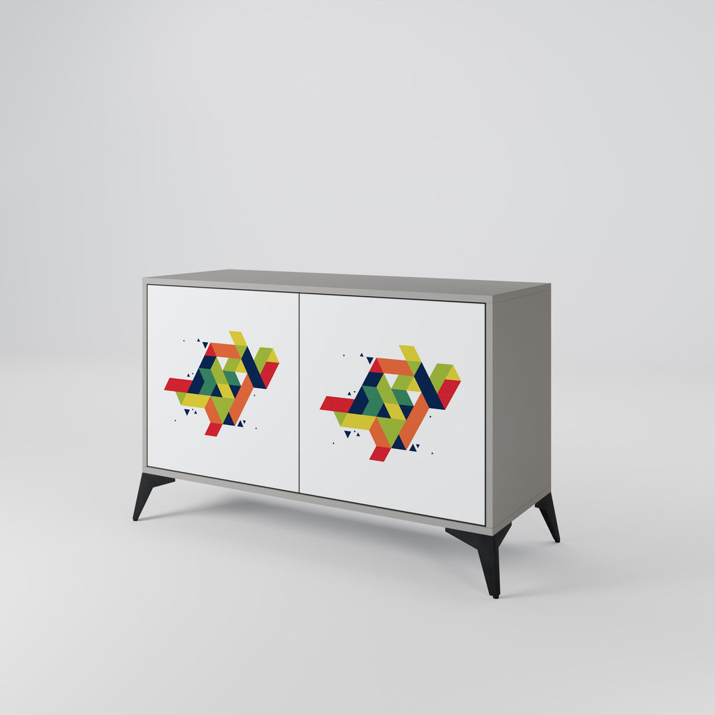 FUTURE SIGN Aparador de 2 Portas em Acabamento Cinzento