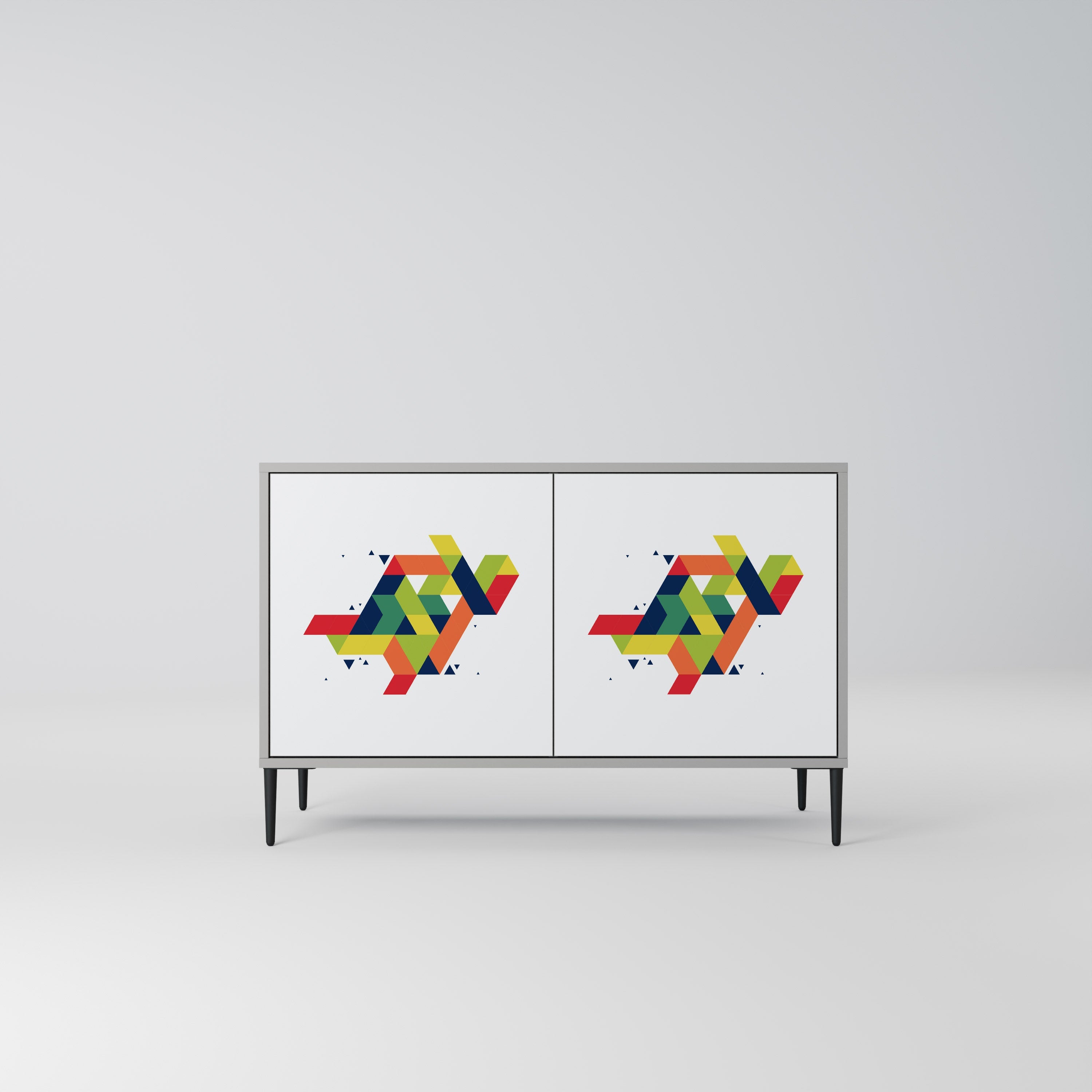 FUTURE SIGN Aparador de 2 Portas em Acabamento Cinzento