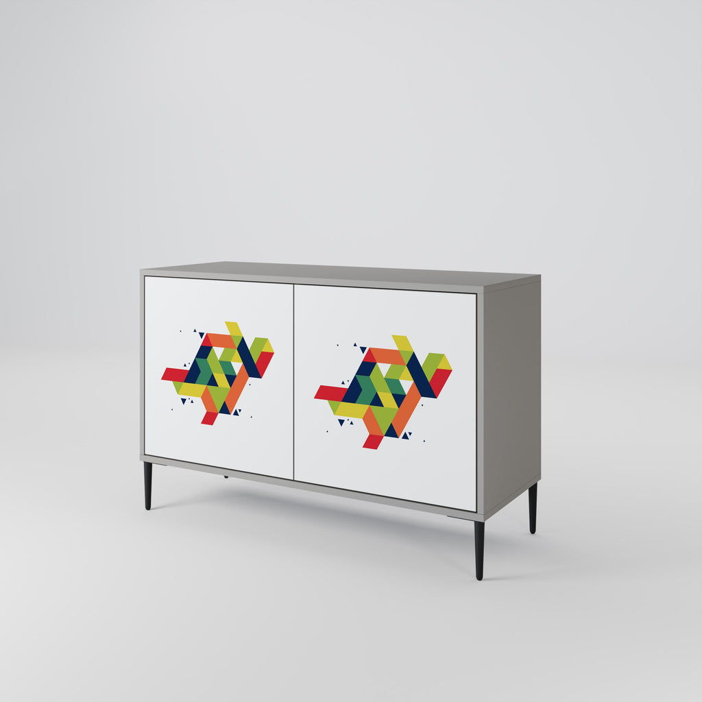 FUTURE SIGN Aparador de 2 Portas em Acabamento Cinzento