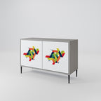 FUTURE SIGN Aparador de 2 Portas em Acabamento Cinzento