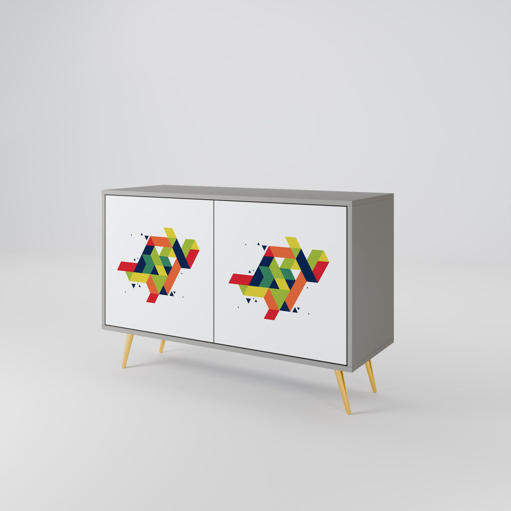 FUTURE SIGN Aparador de 2 Portas em Acabamento Cinzento