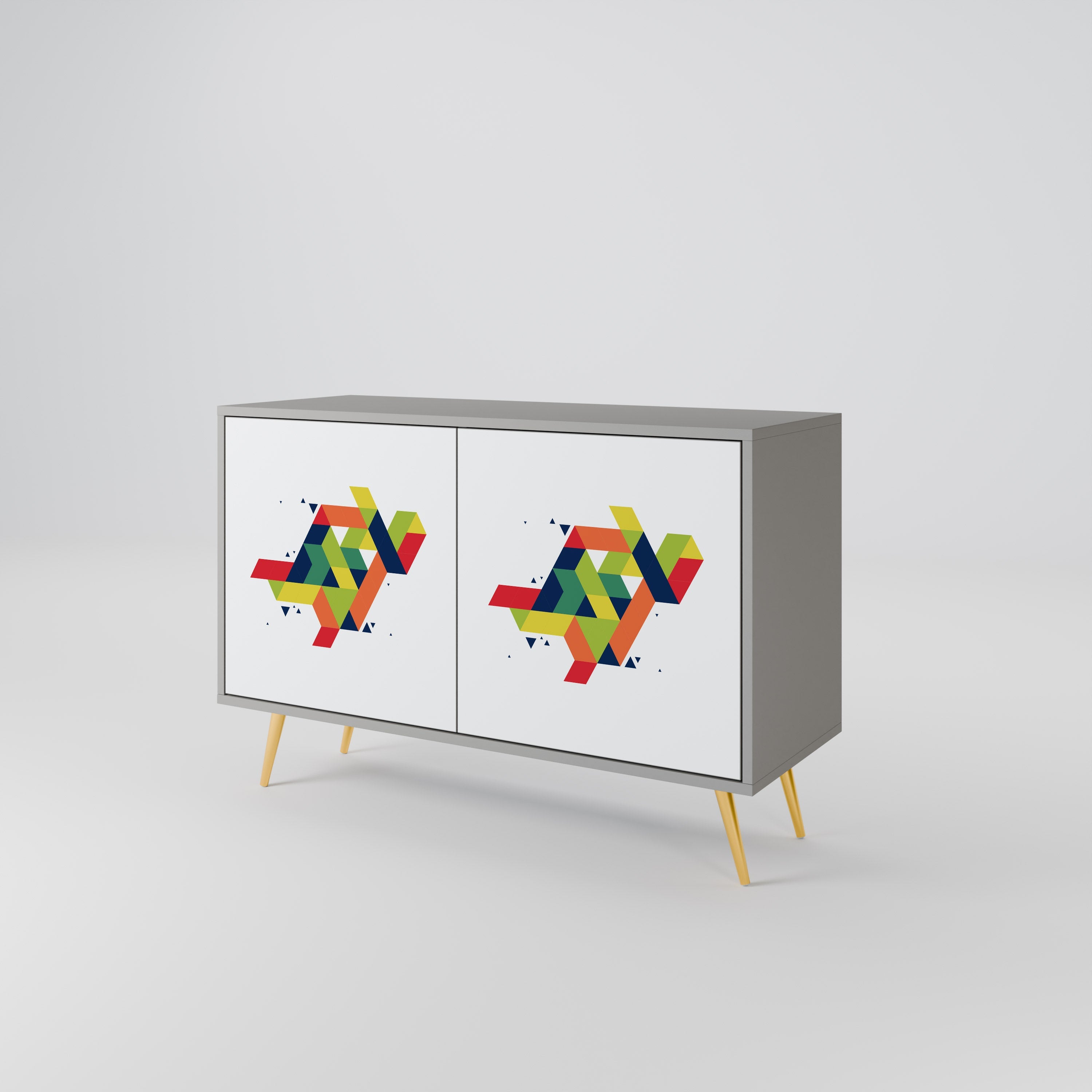 FUTURE SIGN Aparador de 2 Portas em Acabamento Cinzento