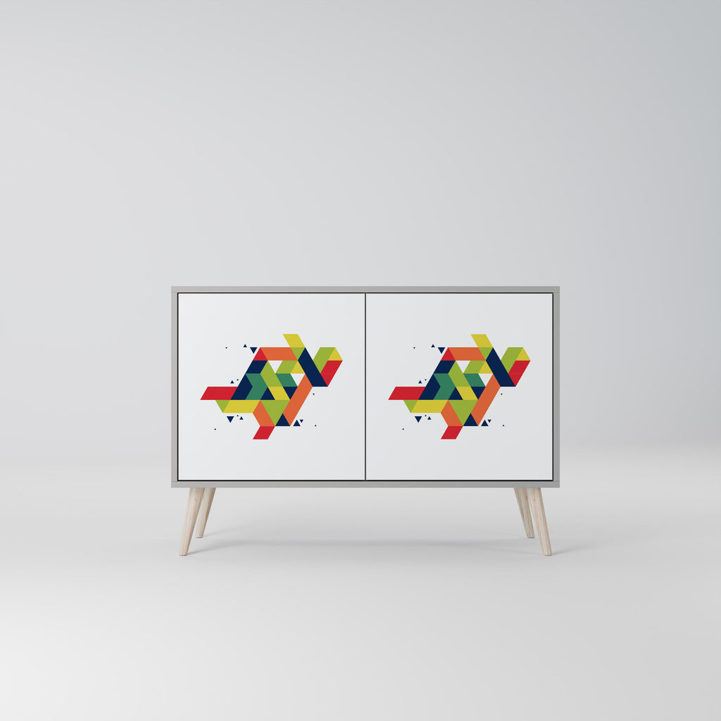 FUTURE SIGN Aparador de 2 Portas em Acabamento Cinzento