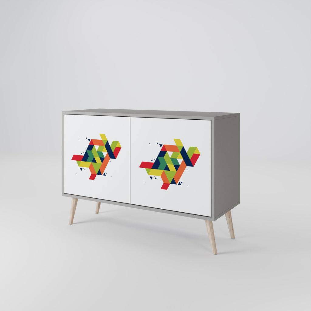 FUTURE SIGN Aparador de 2 Portas em Acabamento Cinzento