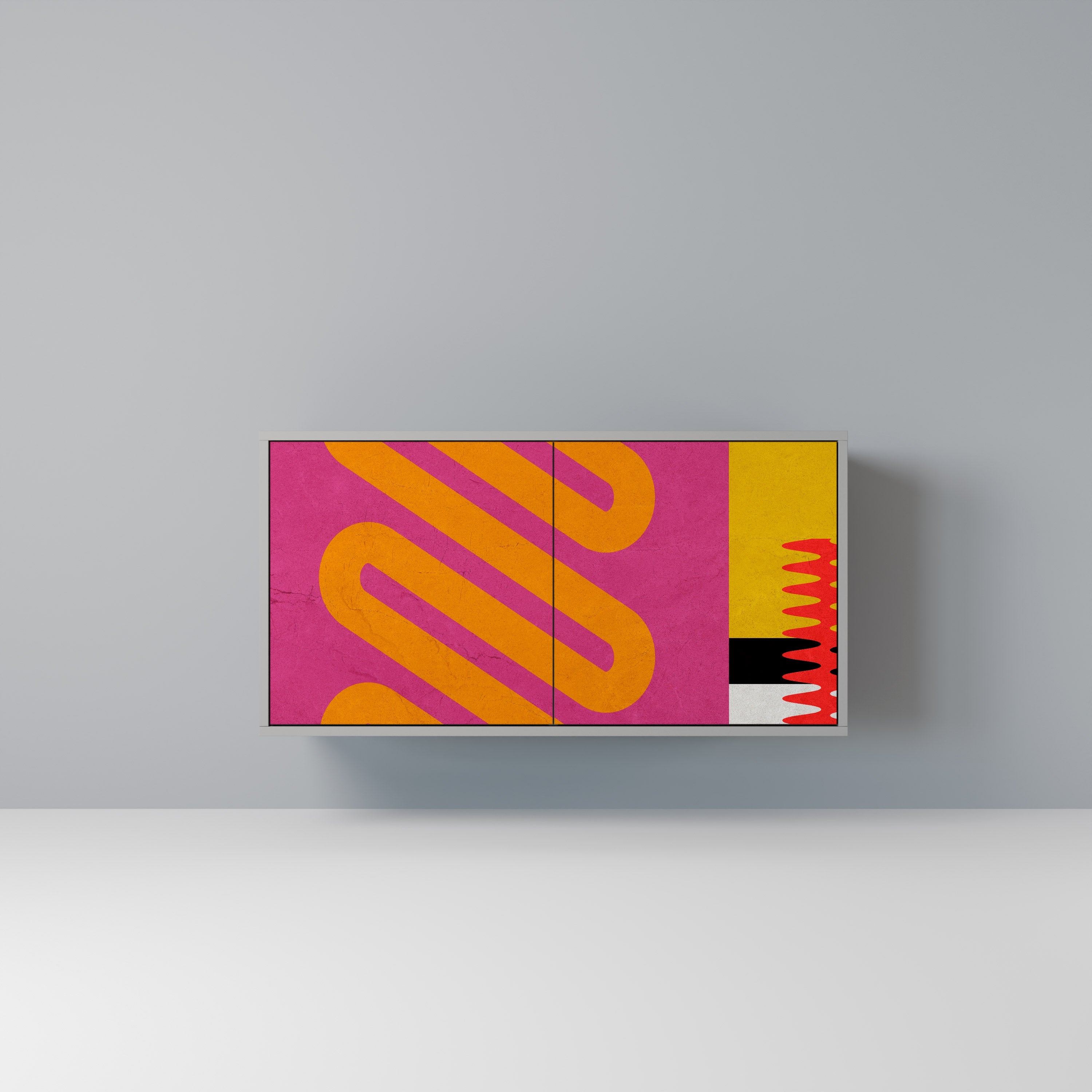 VIVID ART Aparador de 2 Portas em Acabamento Cinzento