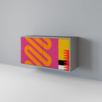 VIVID ART Aparador de 2 Portas em Acabamento Cinzento