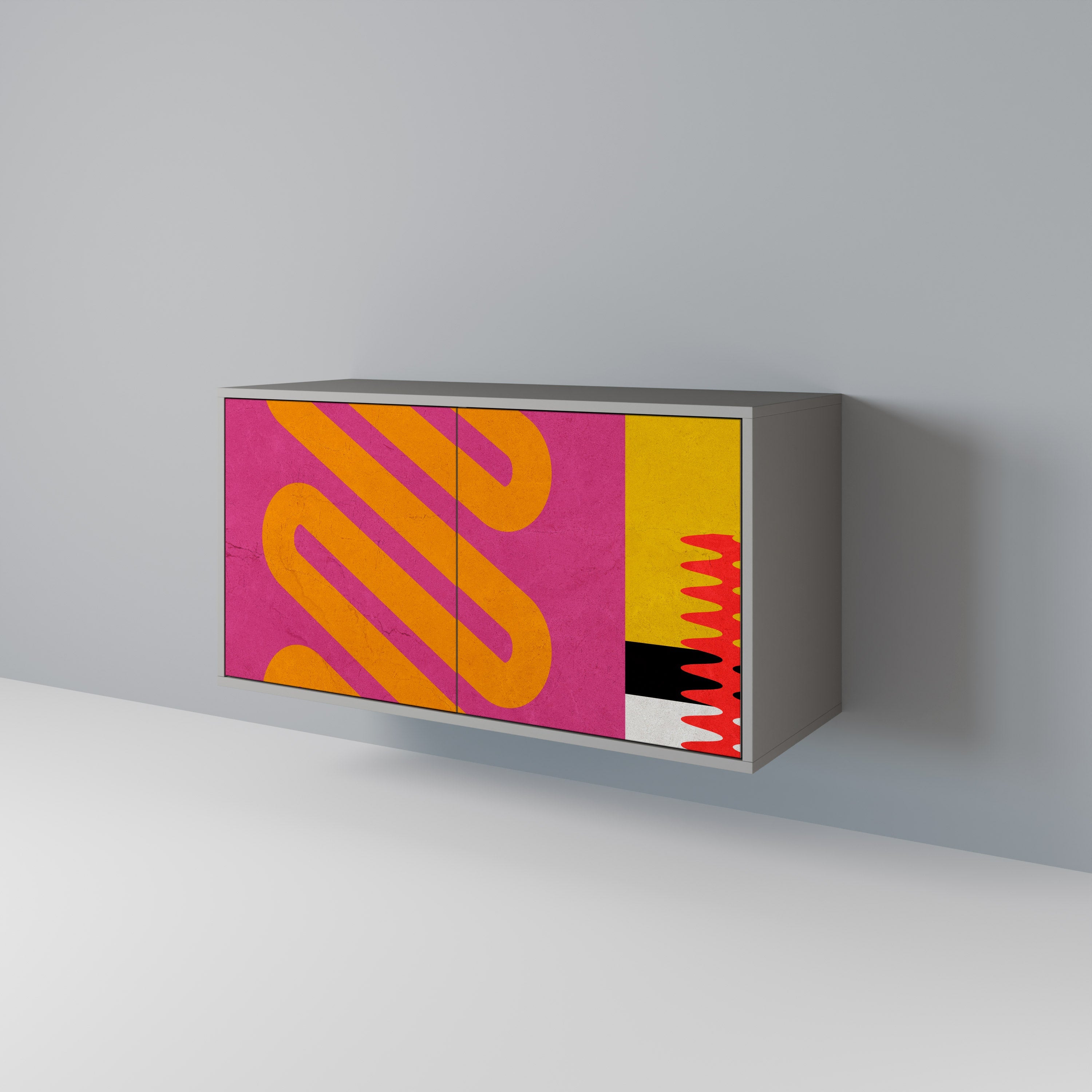 VIVID ART Aparador de 2 Portas em Acabamento Cinzento