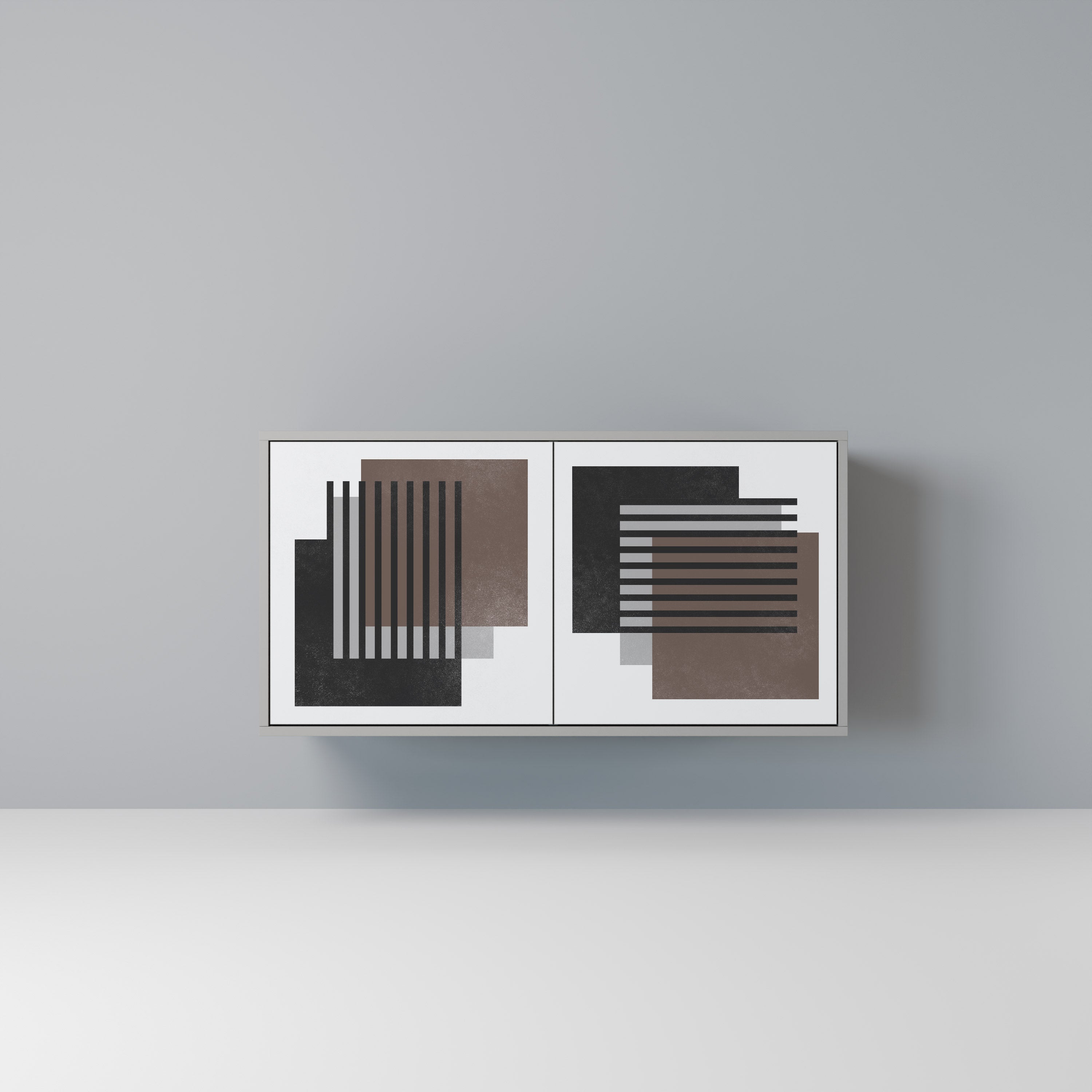 SHADOW SYNCHRONY Aparador de 2 Portas em Acabamento Cinzento