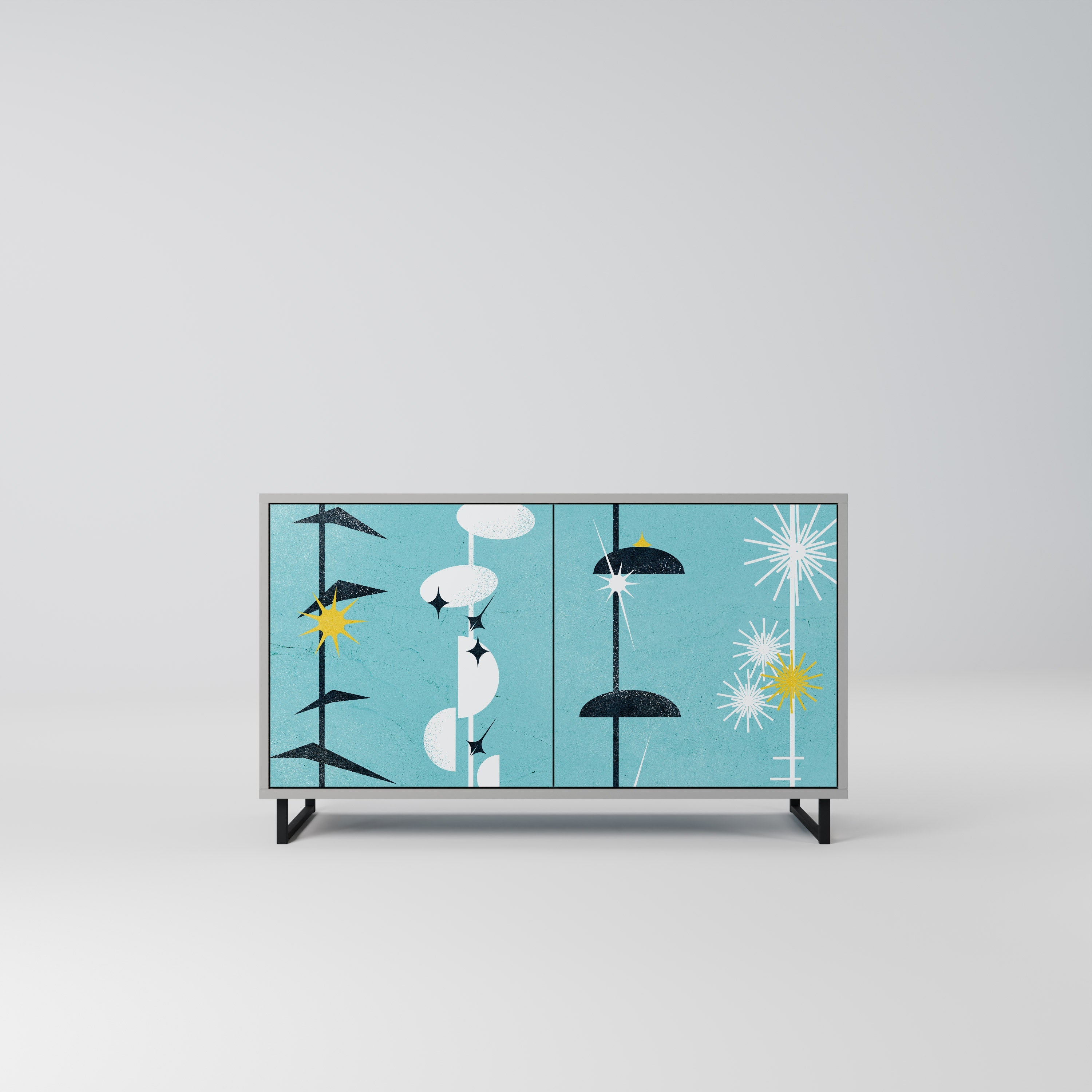 PATHS TO HAPPINESS Aparador de 2 Portas em Acabamento Cinzento