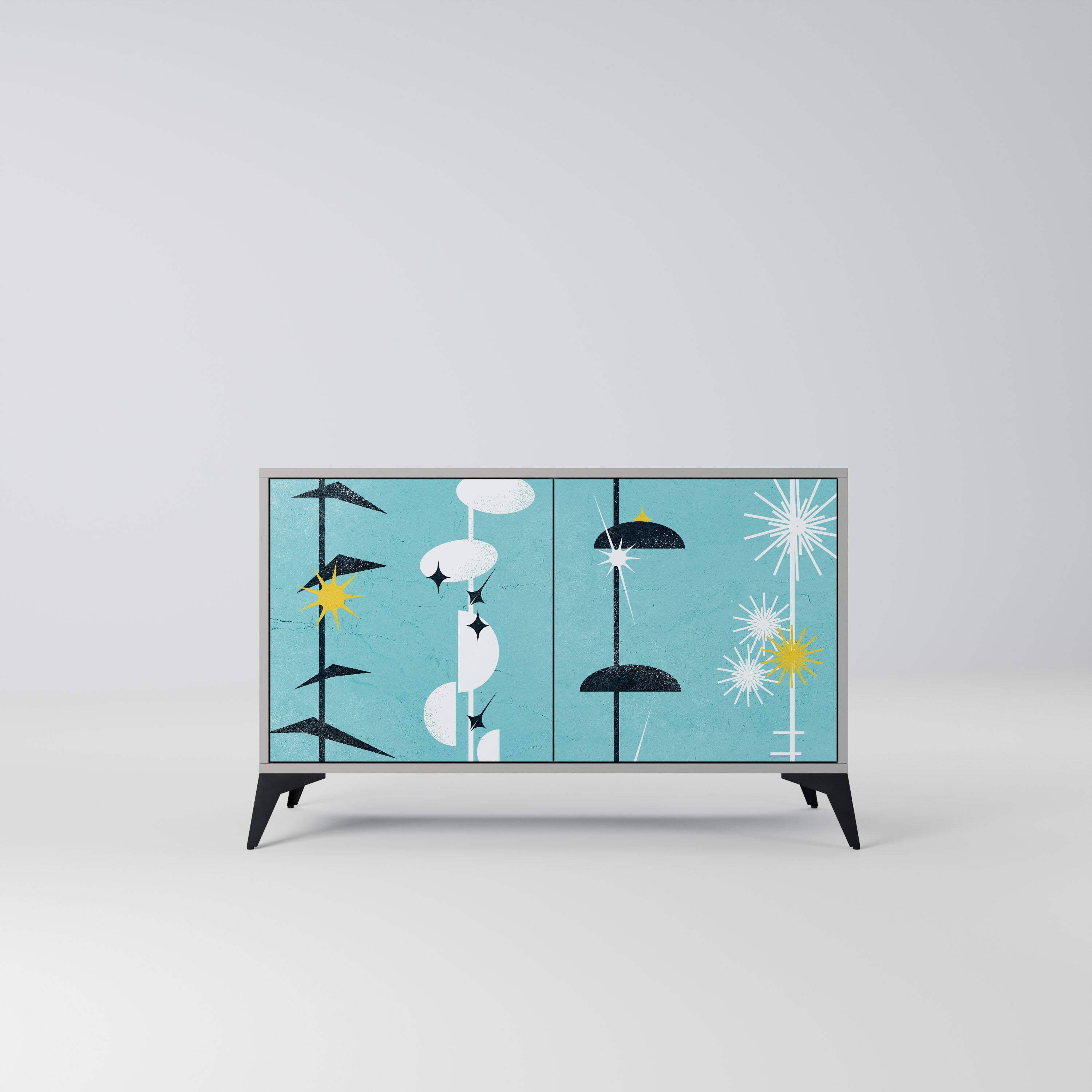 PATHS TO HAPPINESS Aparador de 2 Portas em Acabamento Cinzento