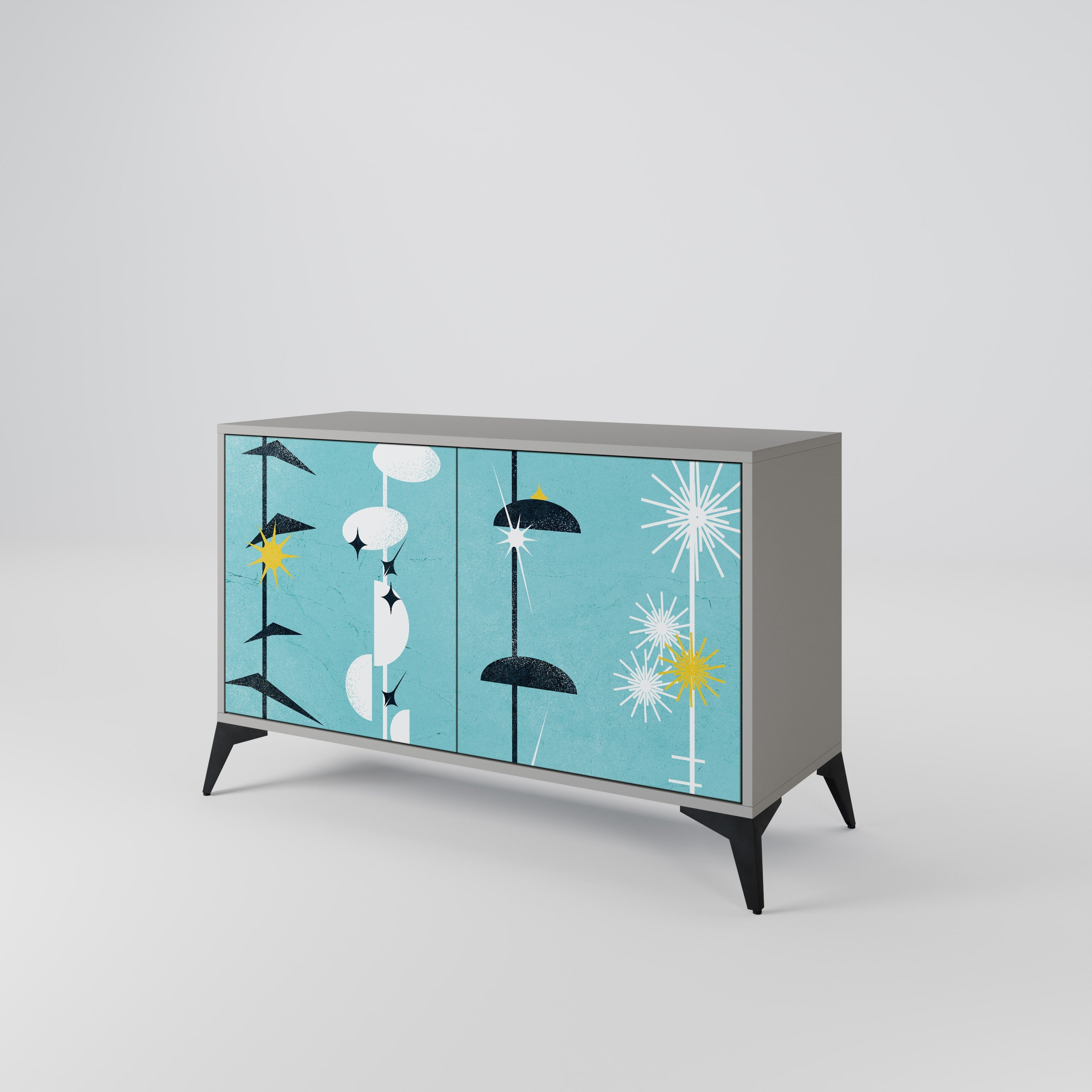 PATHS TO HAPPINESS Aparador de 2 Portas em Acabamento Cinzento