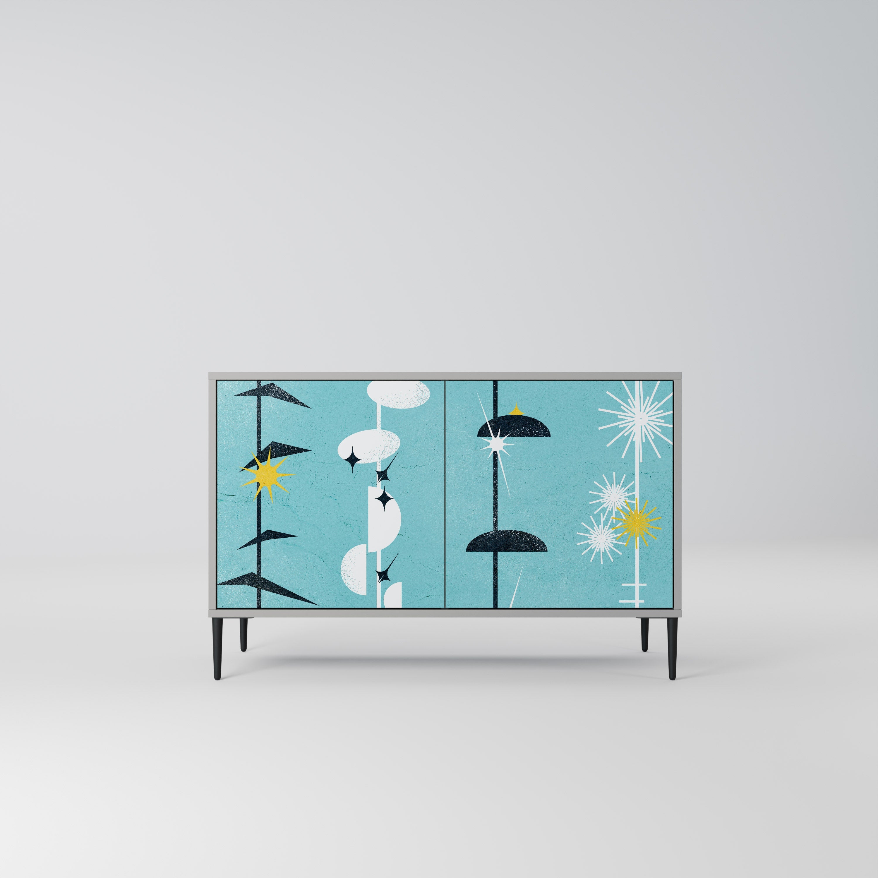 PATHS TO HAPPINESS Aparador de 2 Portas em Acabamento Cinzento