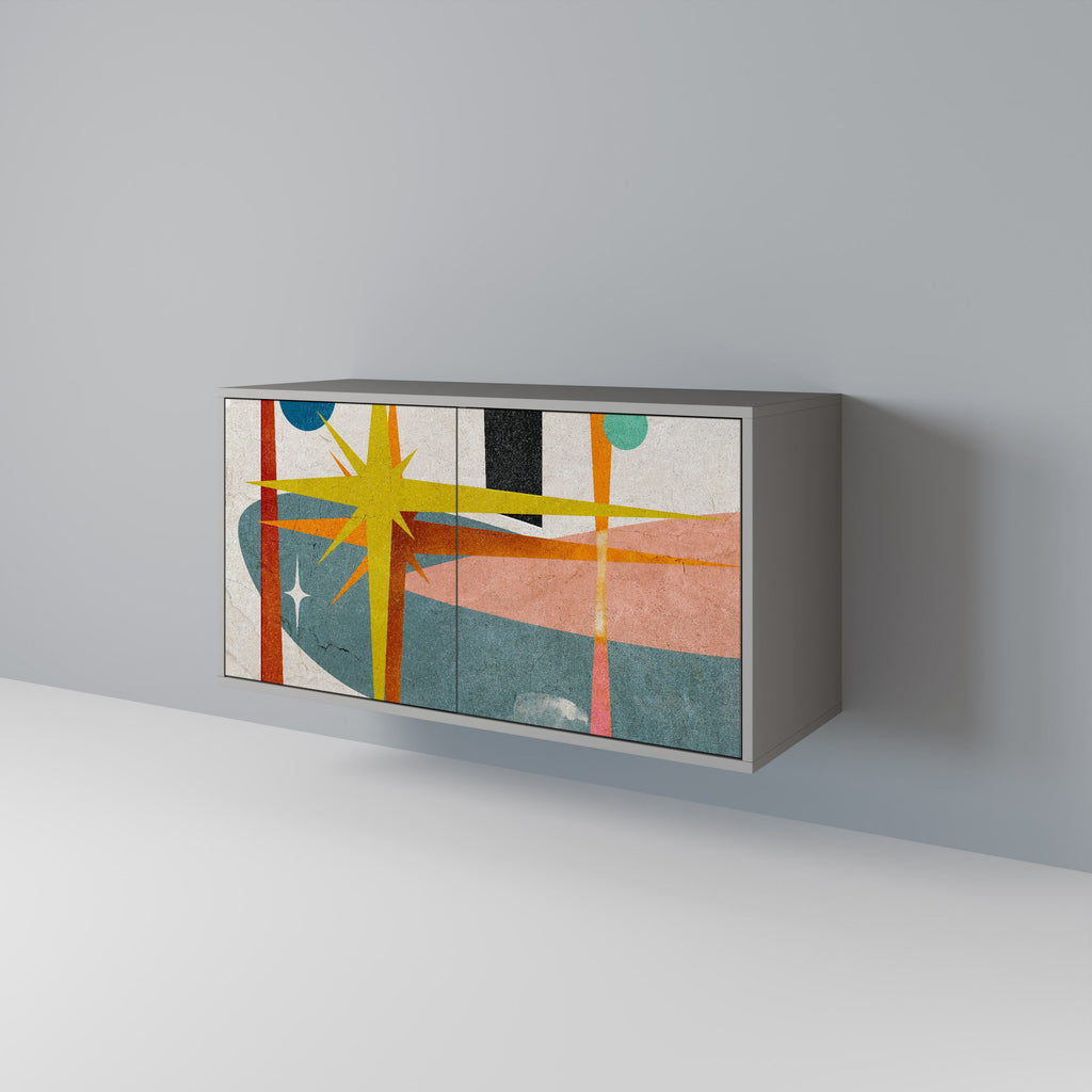 INTERSTELLAR VIBES Aparador de 2 Portas em Acabamento Cinzento