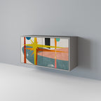 INTERSTELLAR VIBES Aparador de 2 Portas em Acabamento Cinzento