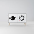 BLACK AND WHITE COMBINATION 2-Door Sideboard in Grey Finish