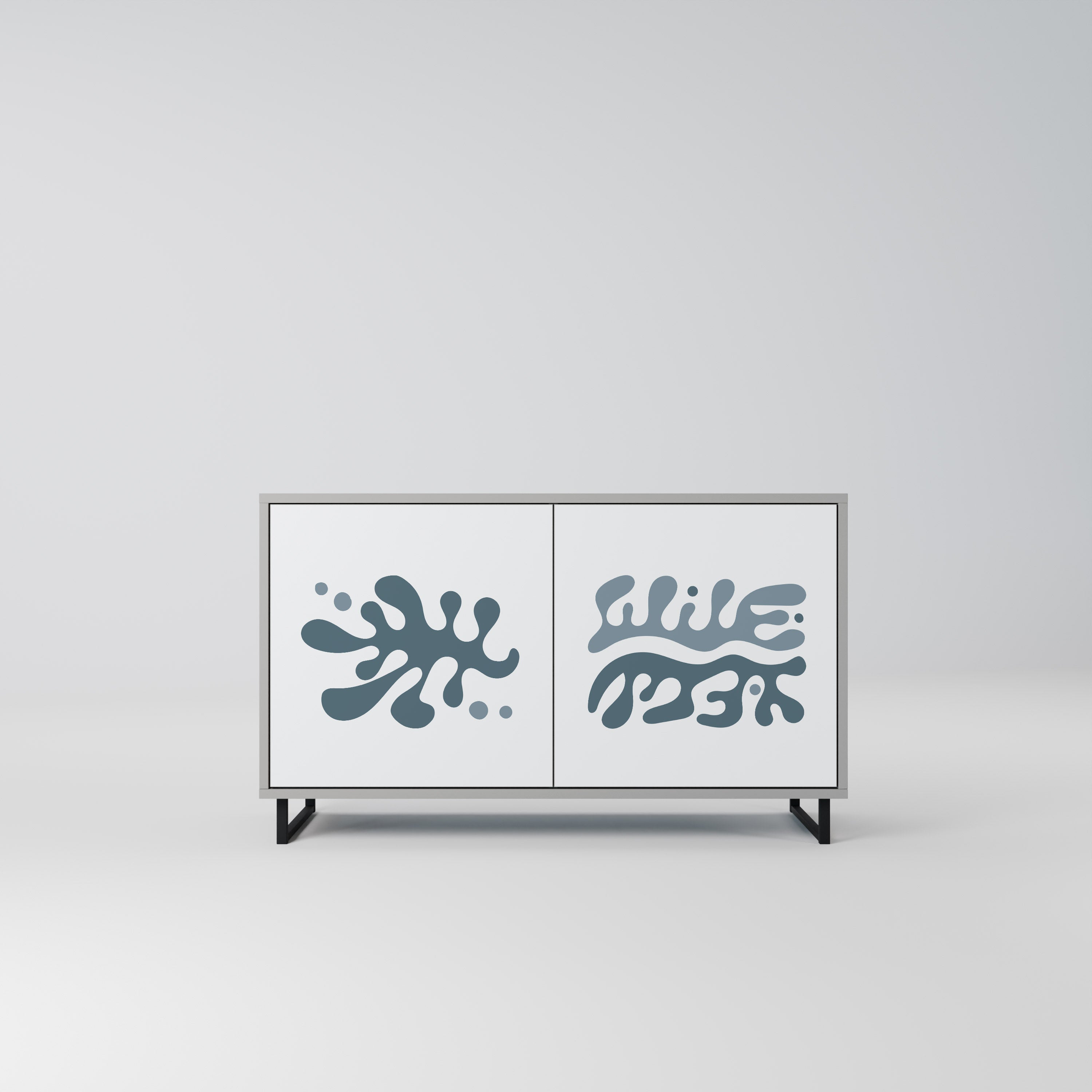 WONDERLAND VEGETATION Aparador de 2 Portas em Acabamento Cinzento