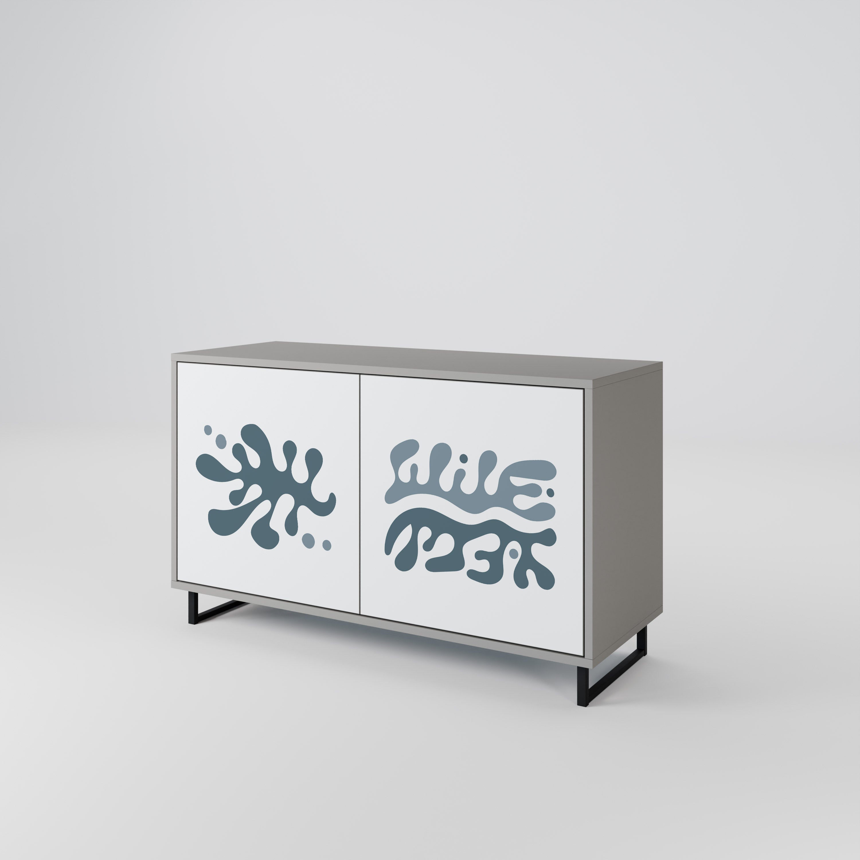 WONDERLAND VEGETATION 2-Door Sideboard in Grey Finish