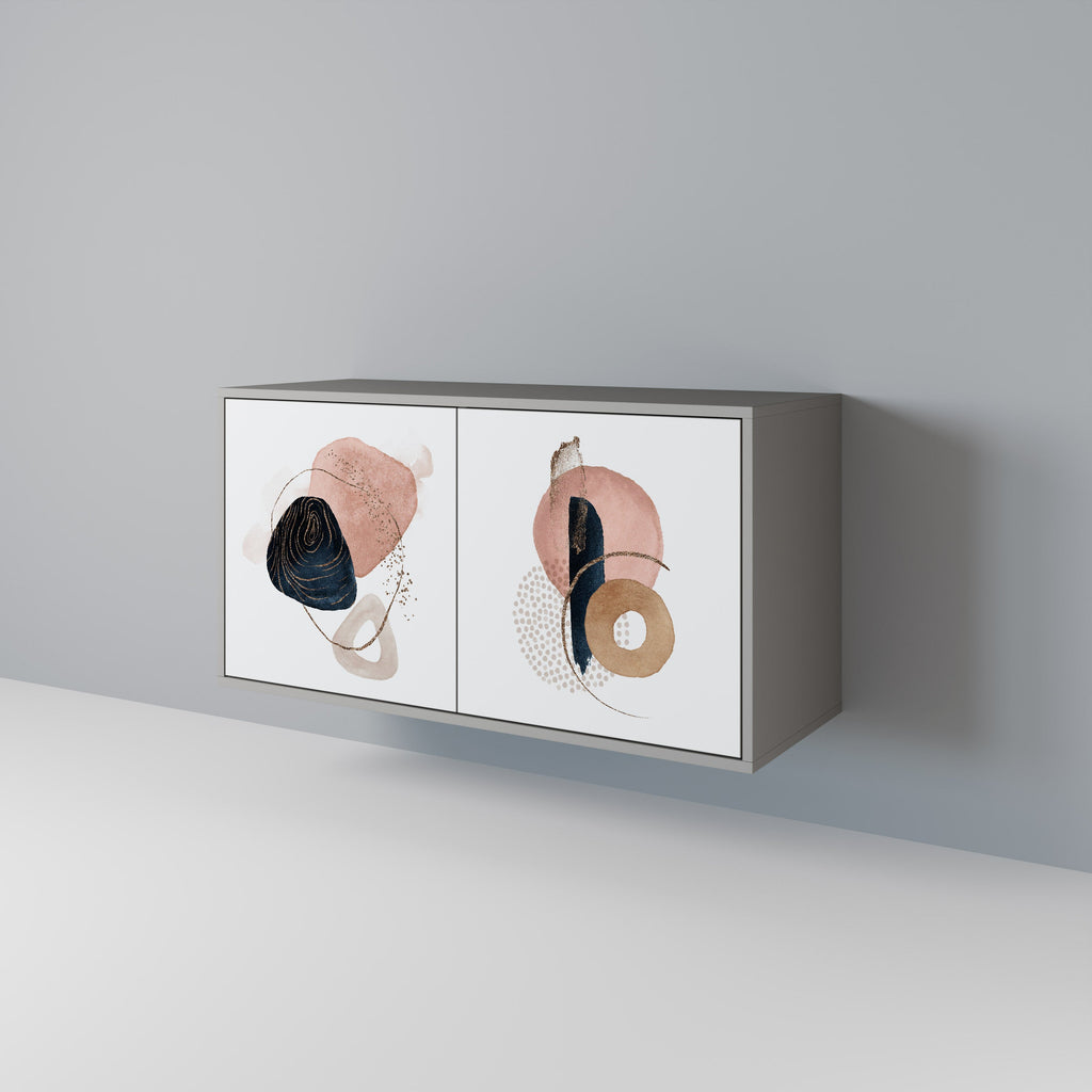 COLORFUL SHAPES Aparador de 2 Portas em Acabamento Cinzento