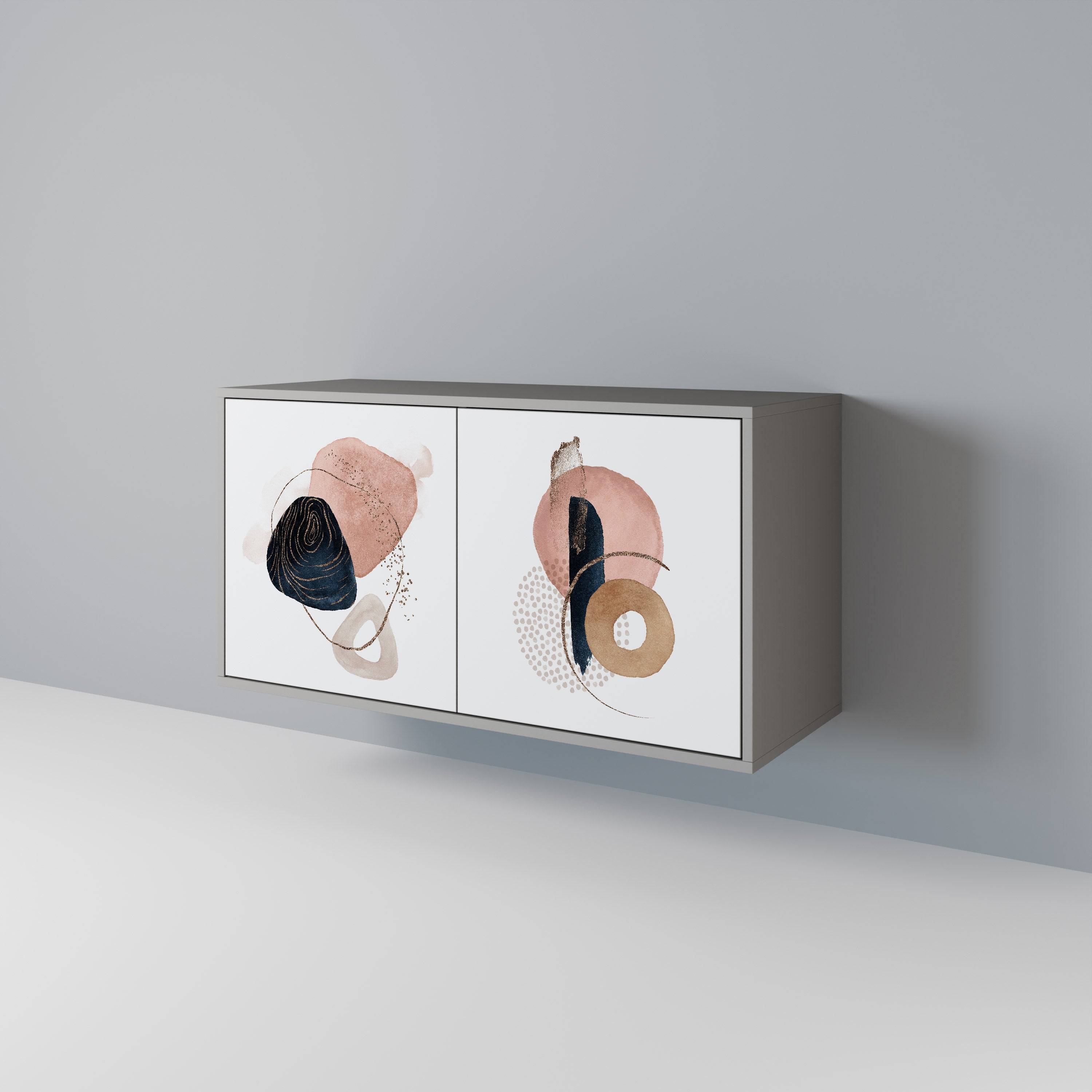 COLORFUL SHAPES Aparador de 2 Portas em Acabamento Cinzento