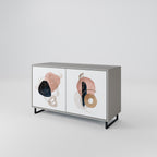 COLORFUL SHAPES Aparador de 2 Portas em Acabamento Cinzento