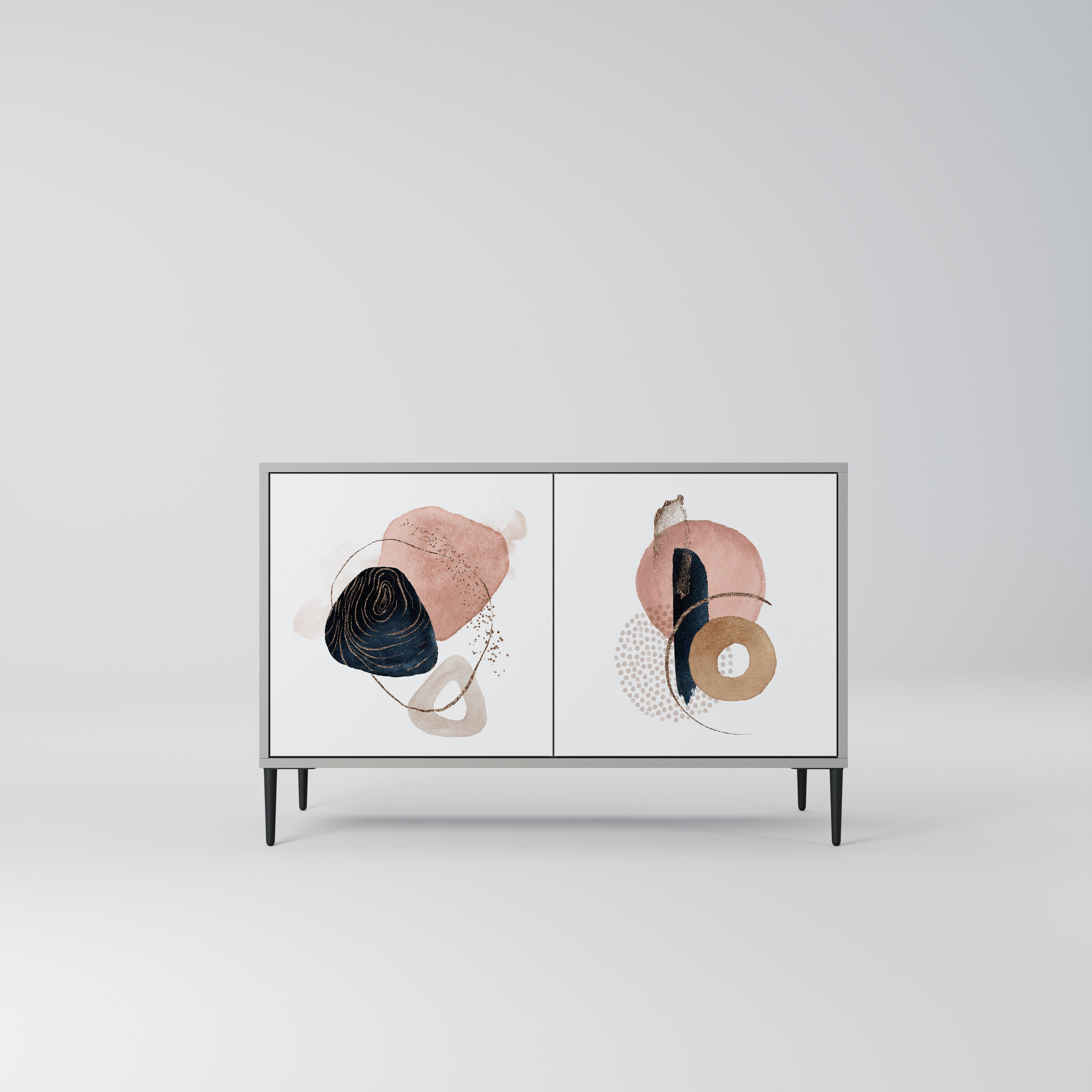 COLORFUL SHAPES Aparador de 2 Portas em Acabamento Cinzento