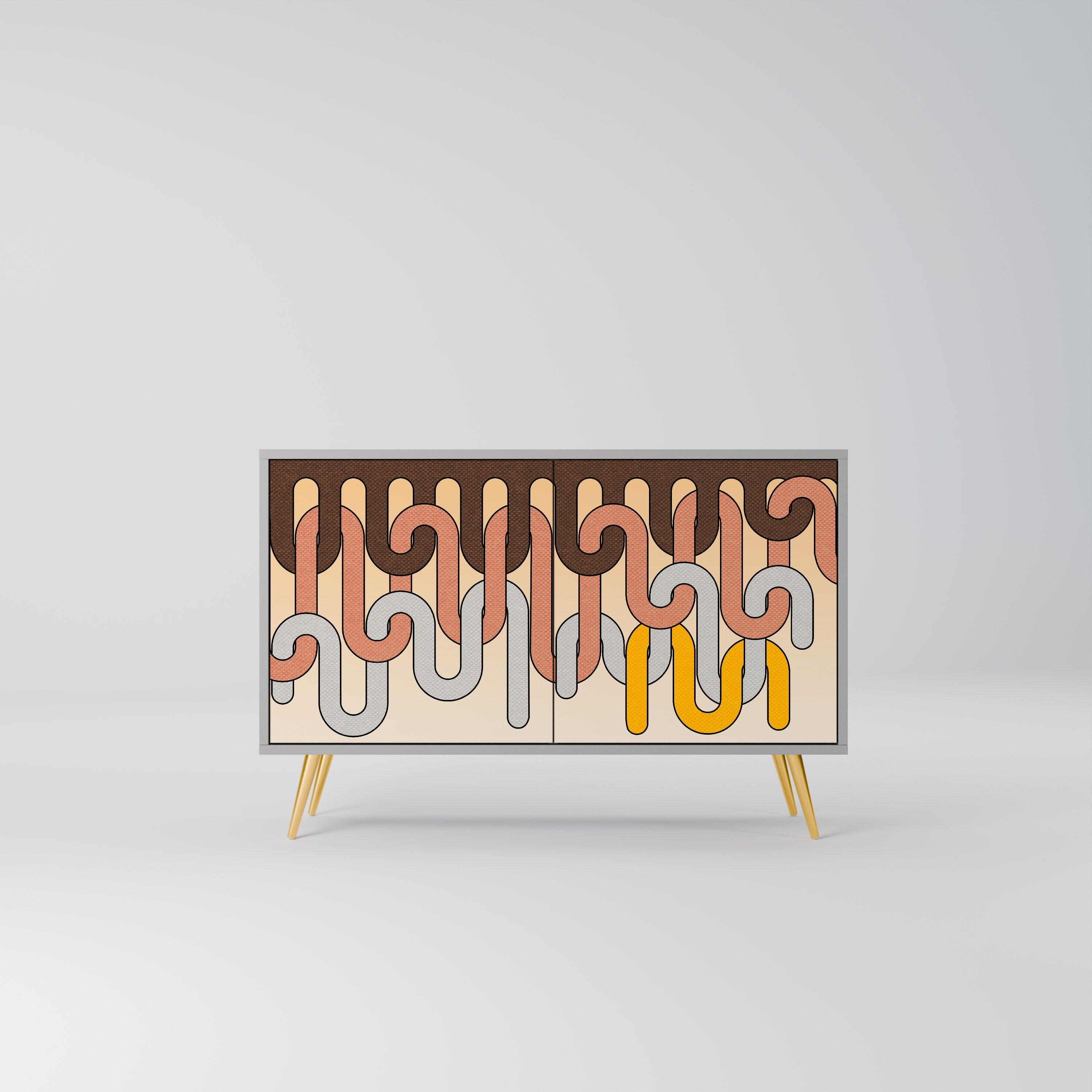 COLORFUL STRINGS Aparador de 2 Portas em Acabamento Cinzento