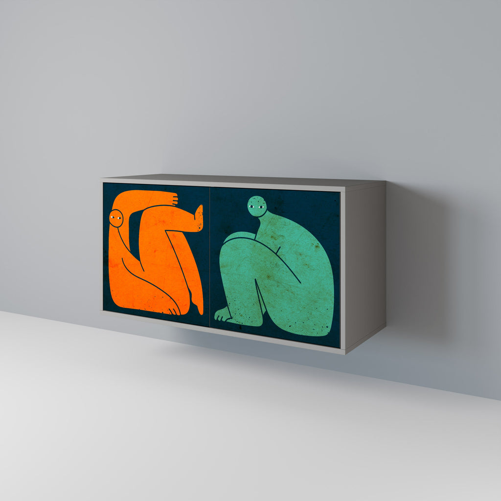 TOGETHER BUT SEPARATELY 2-Door Sideboard in Grey Finish