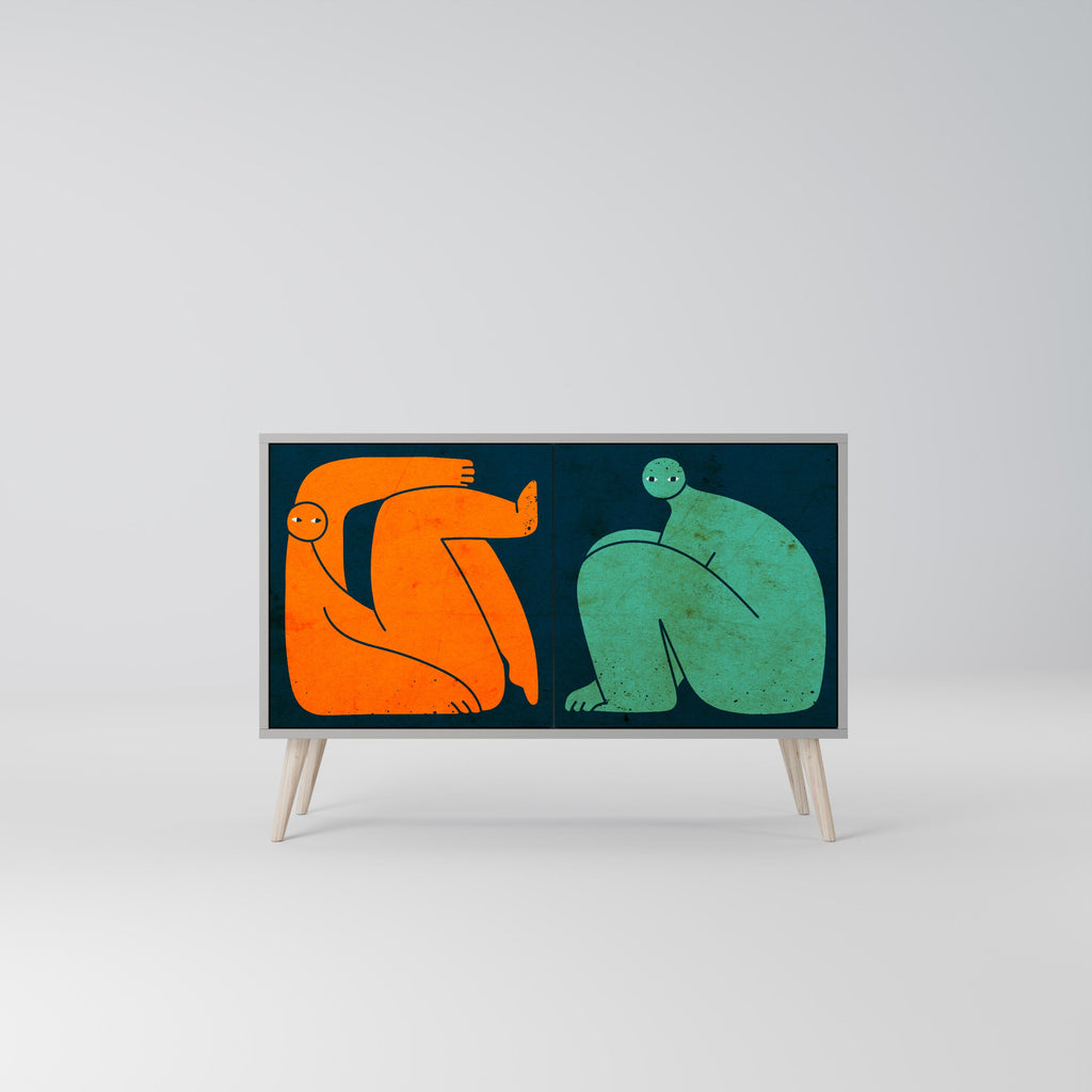 TOGETHER BUT SEPARATELY 2-Door Sideboard in Grey Finish