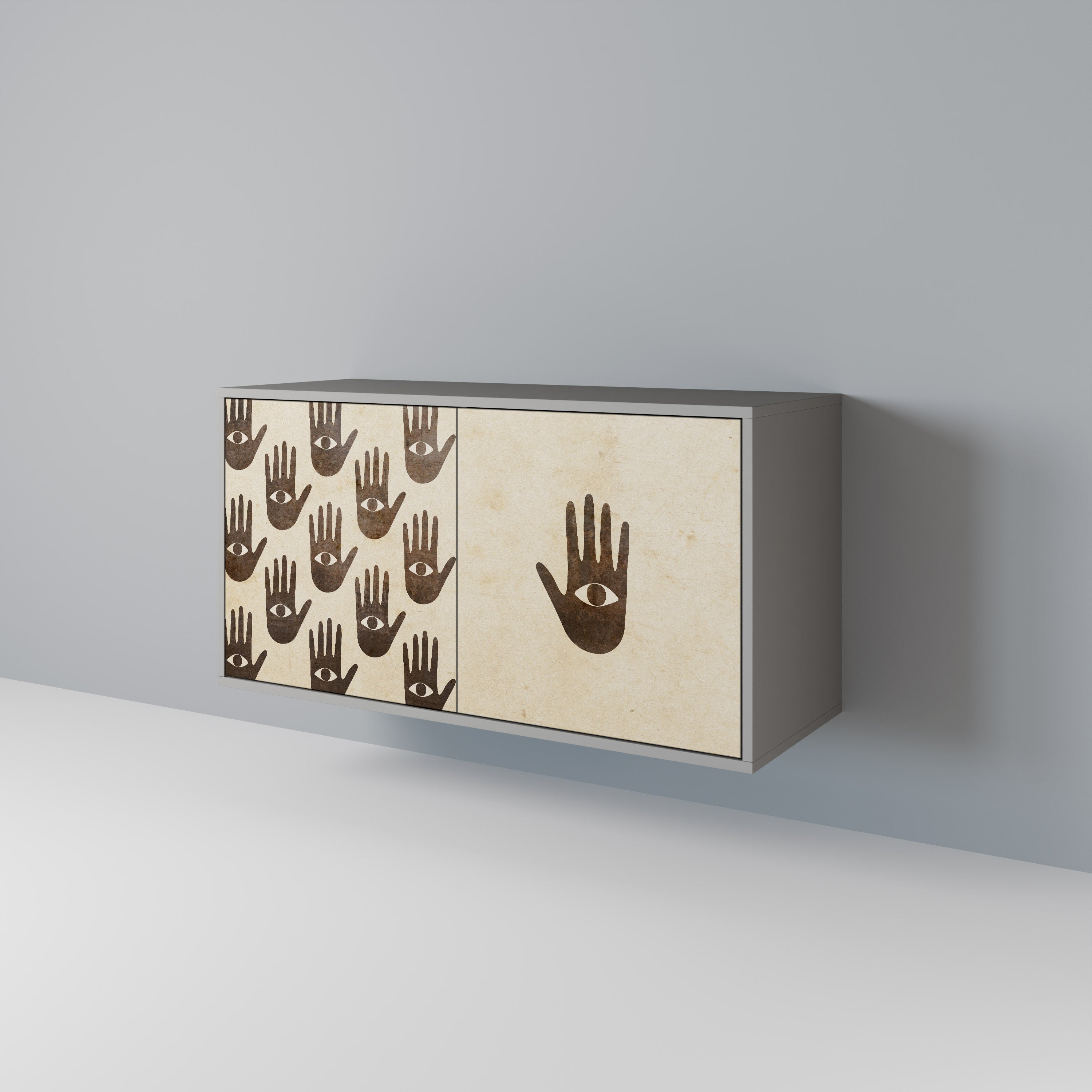 SEE MORE Aparador de 2 Portas em Acabamento Cinzento