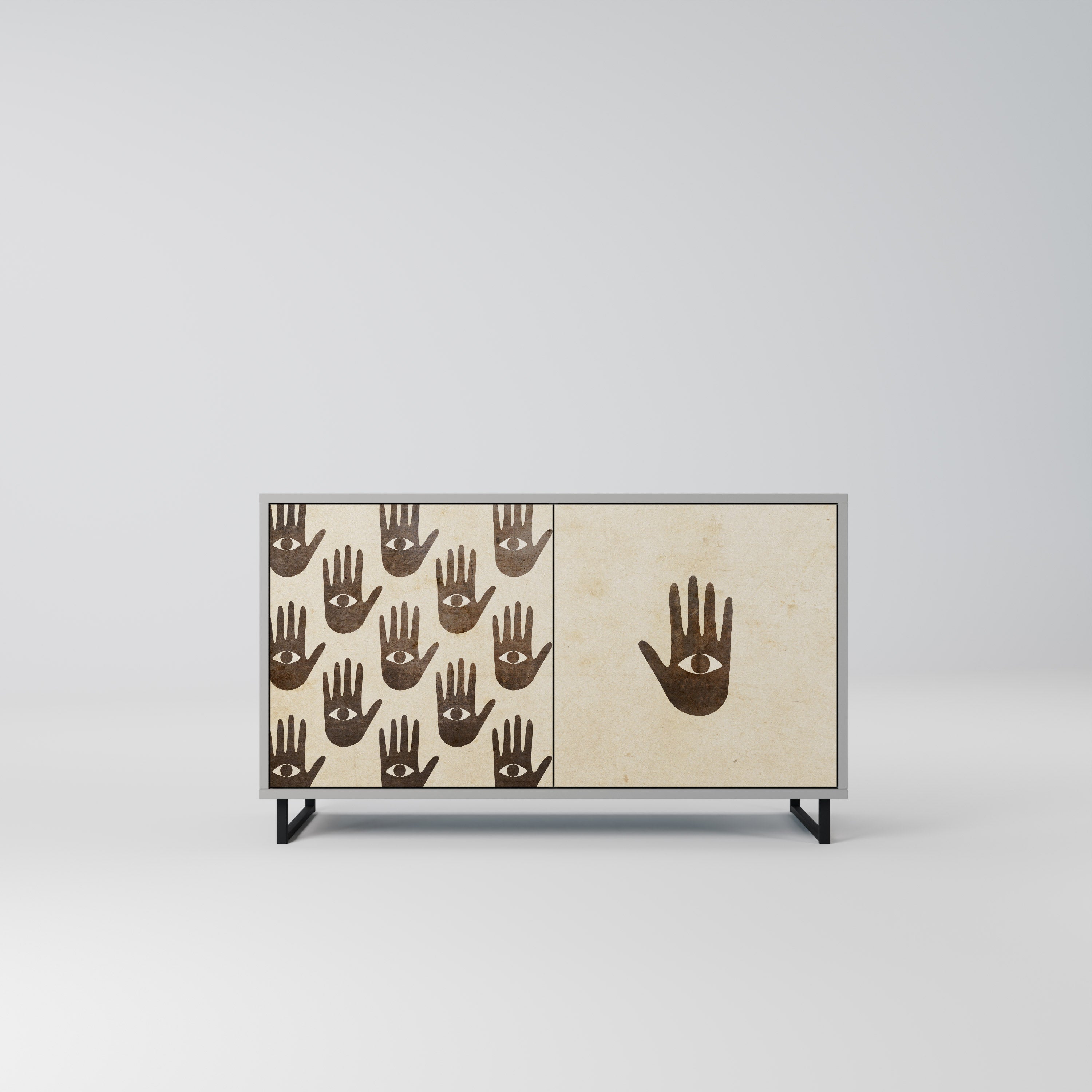 SEE MORE Aparador de 2 Portas em Acabamento Cinzento