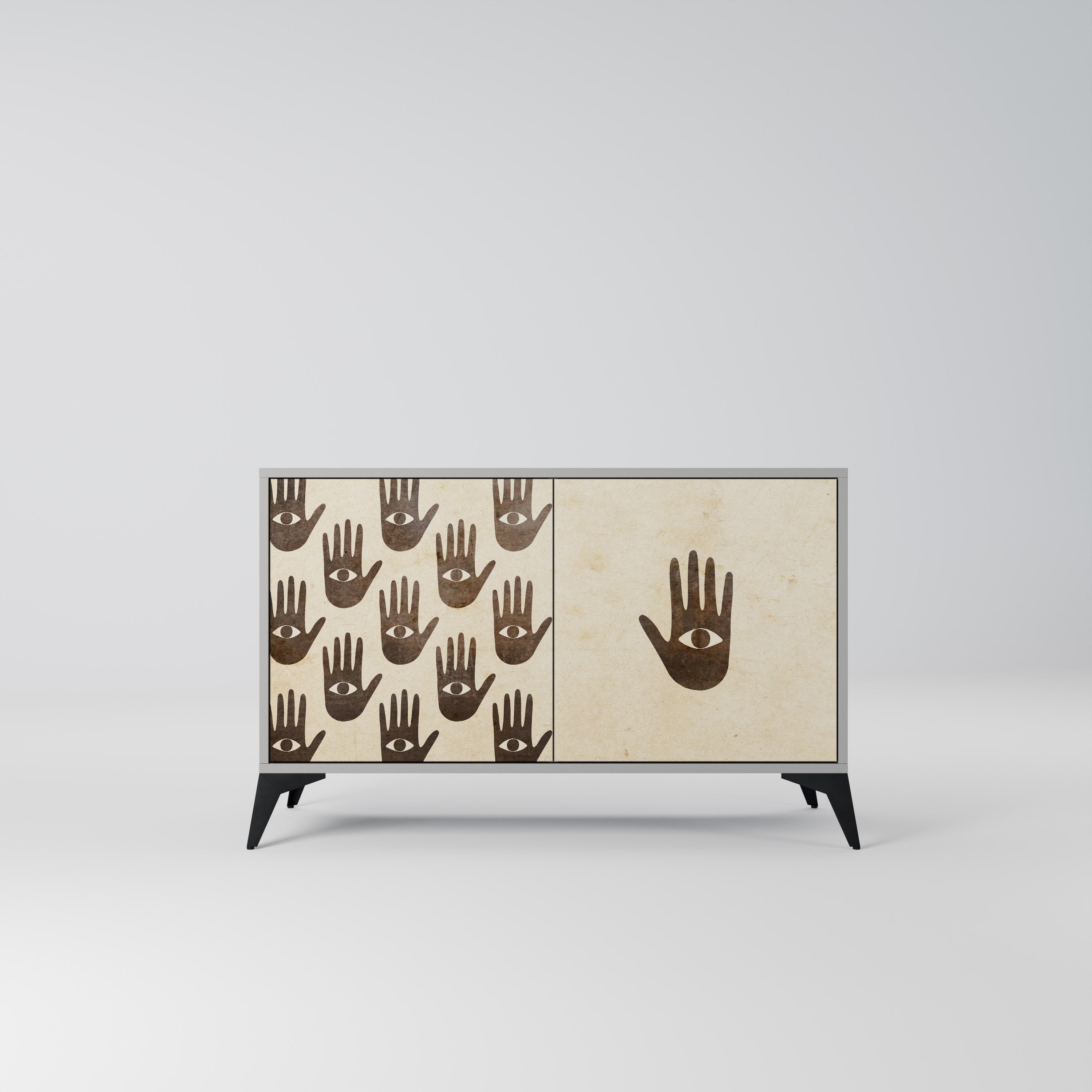 SEE MORE Aparador de 2 Portas em Acabamento Cinzento