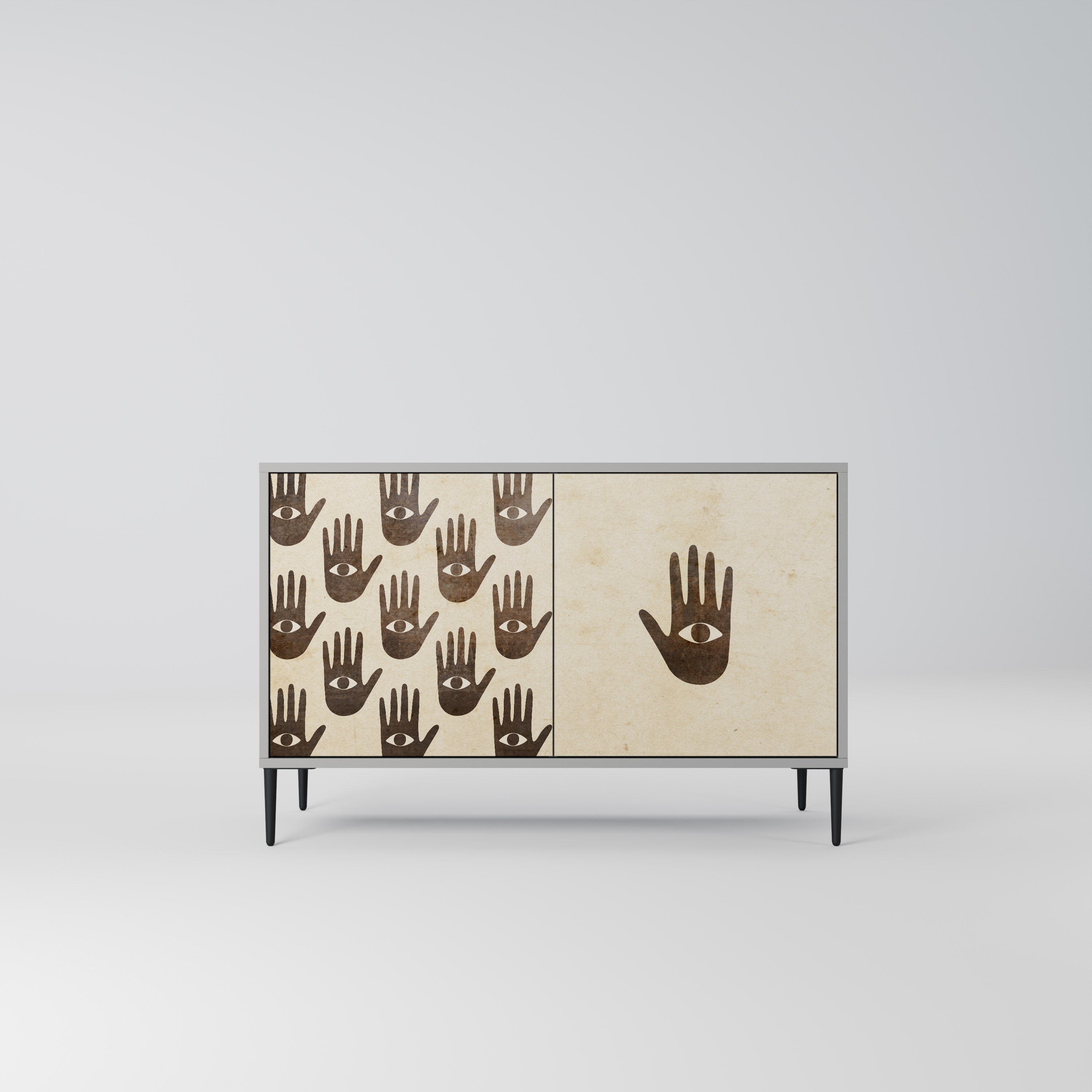 SEE MORE Aparador de 2 Portas em Acabamento Cinzento