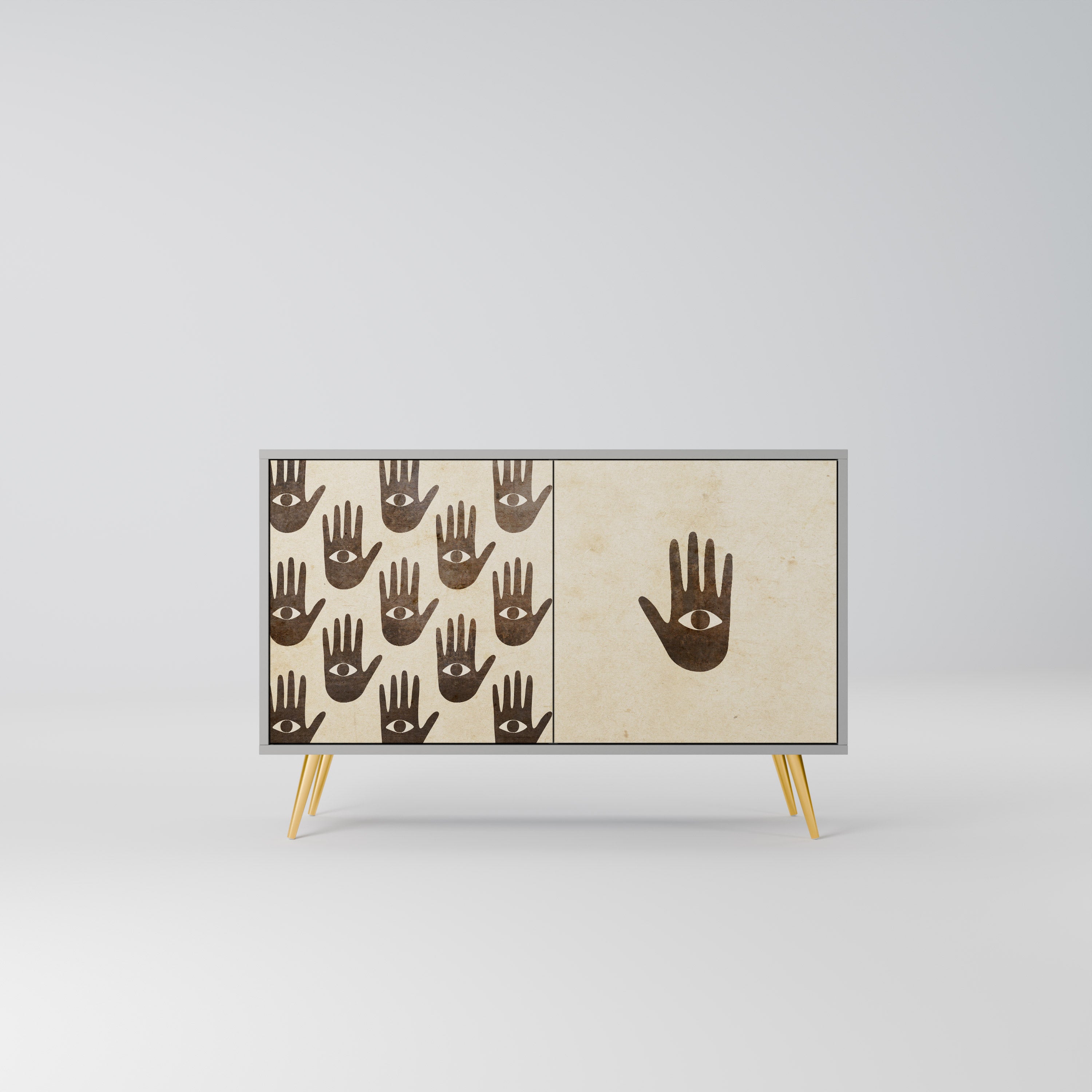 SEE MORE Aparador de 2 Portas em Acabamento Cinzento