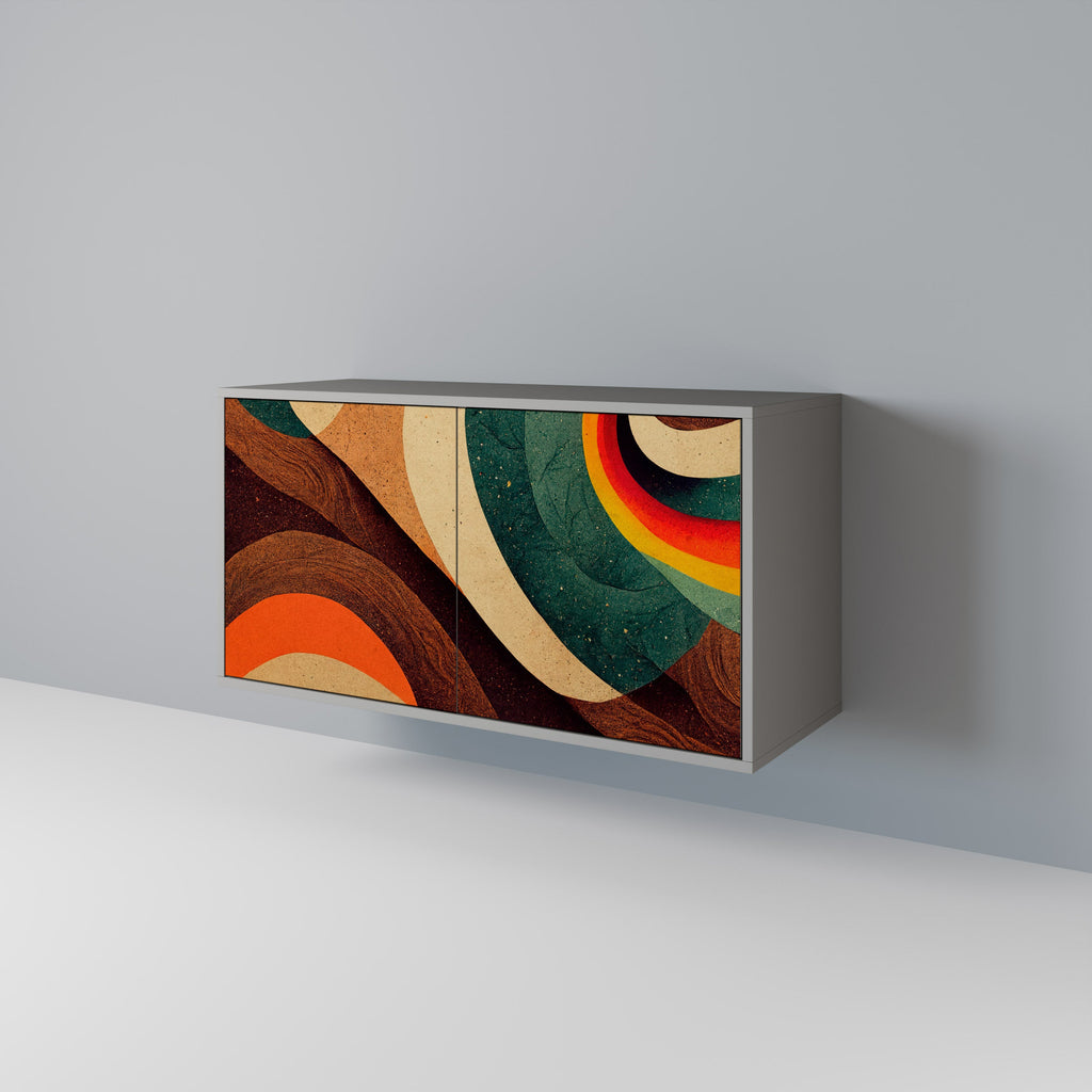 COLORFUL STRANDS Aparador de 2 Portas em Acabamento Cinzento