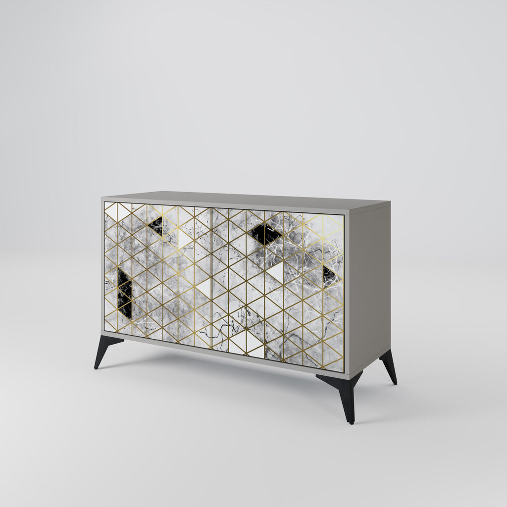 ASHEN ARIA 2-Door Sideboard in Grey Finish