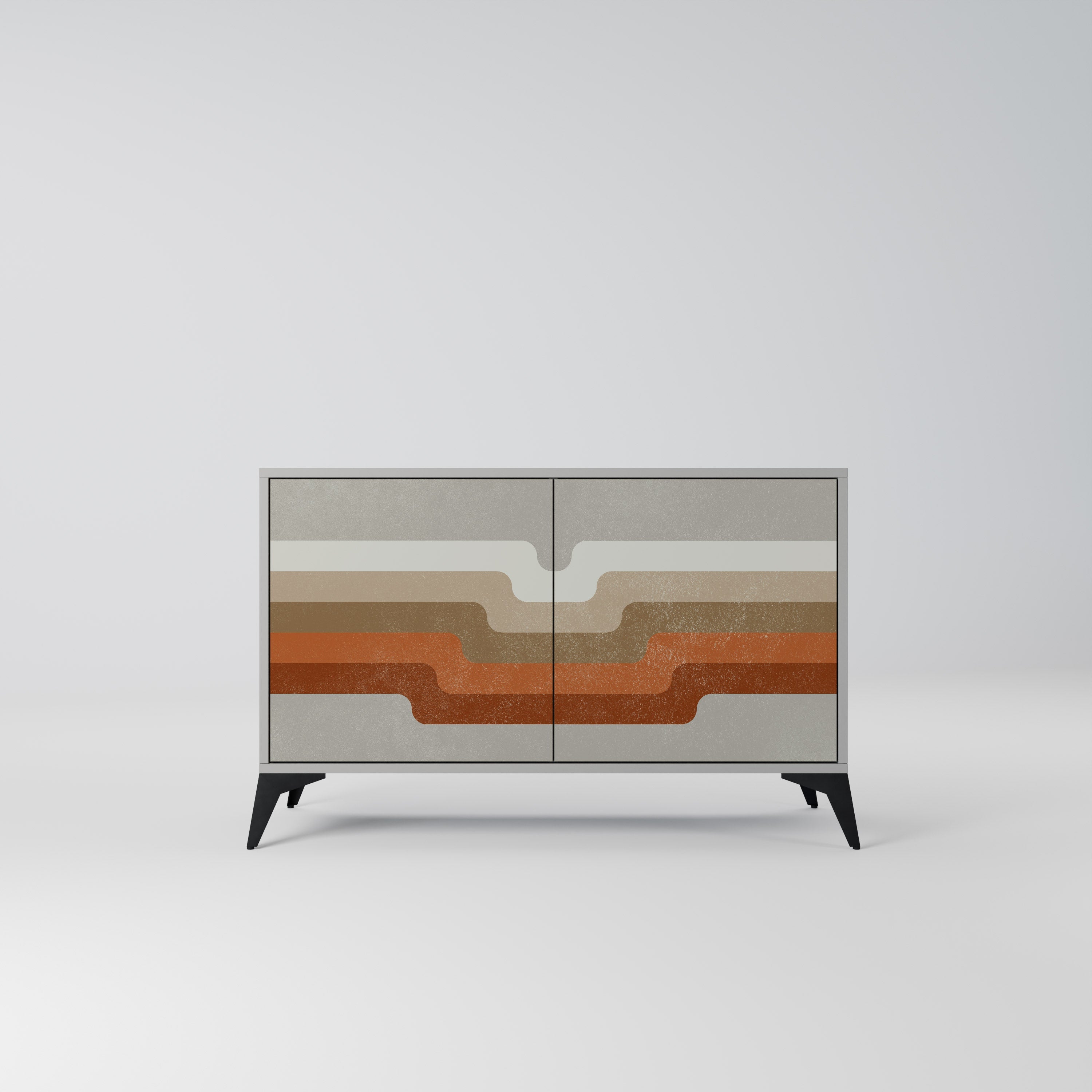 PECULIAR TRAIL Aparador de 2 Portas em Acabamento Cinzento