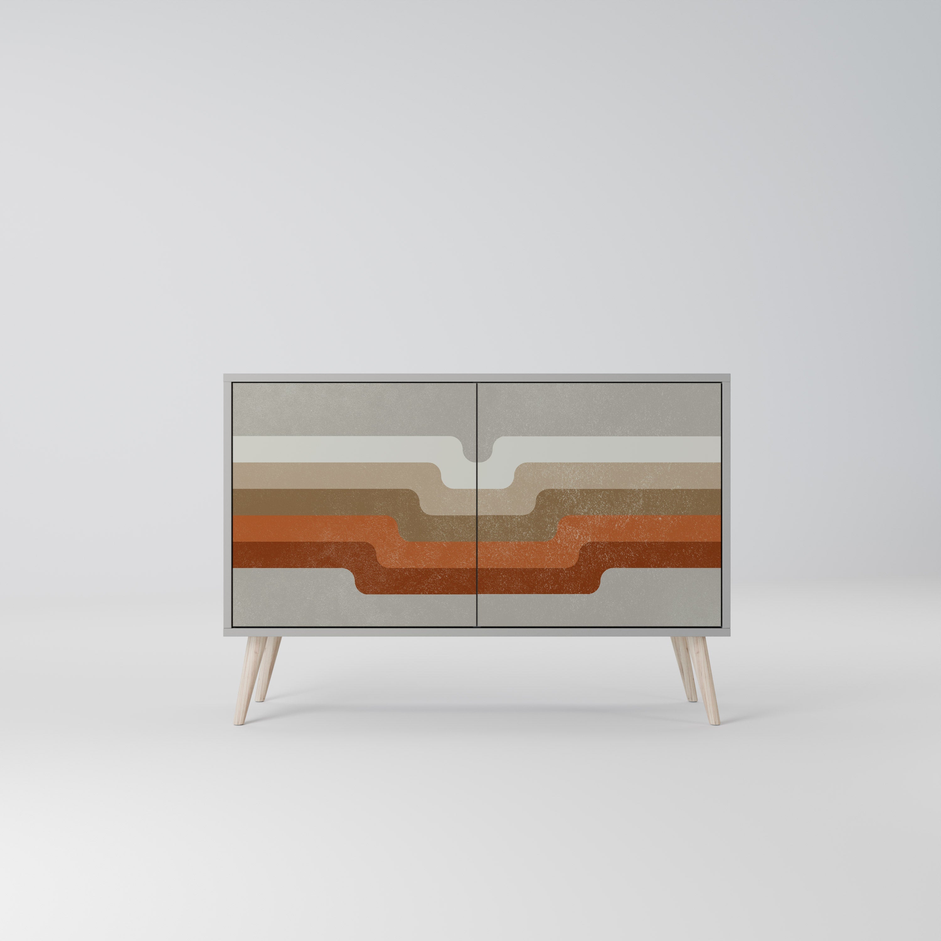 PECULIAR TRAIL Aparador de 2 Portas em Acabamento Cinzento