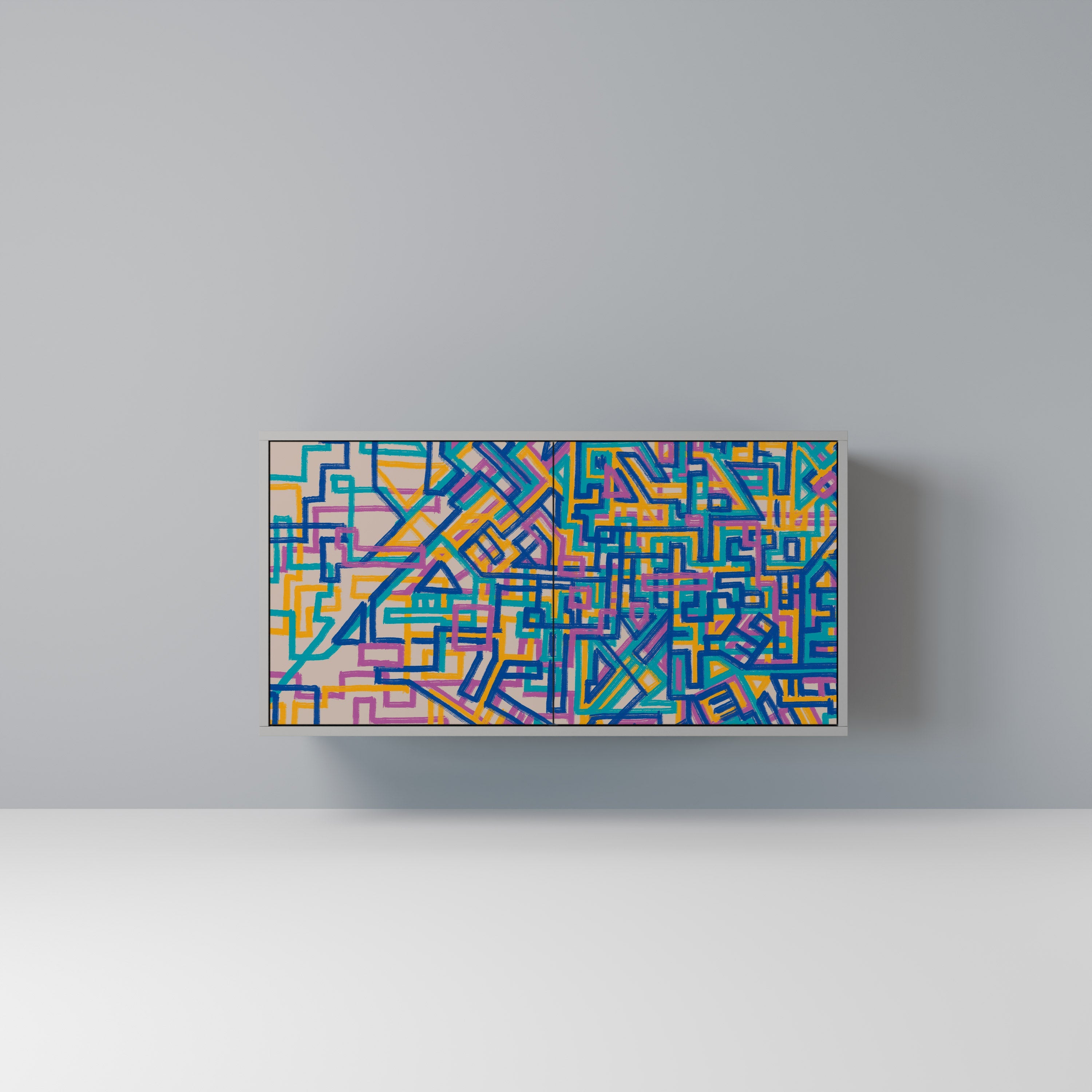 MEMORIES MAP Aparador de 2 Portas em Acabamento Cinzento