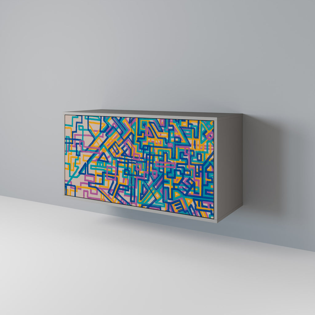 MEMORIES MAP Aparador de 2 Portas em Acabamento Cinzento