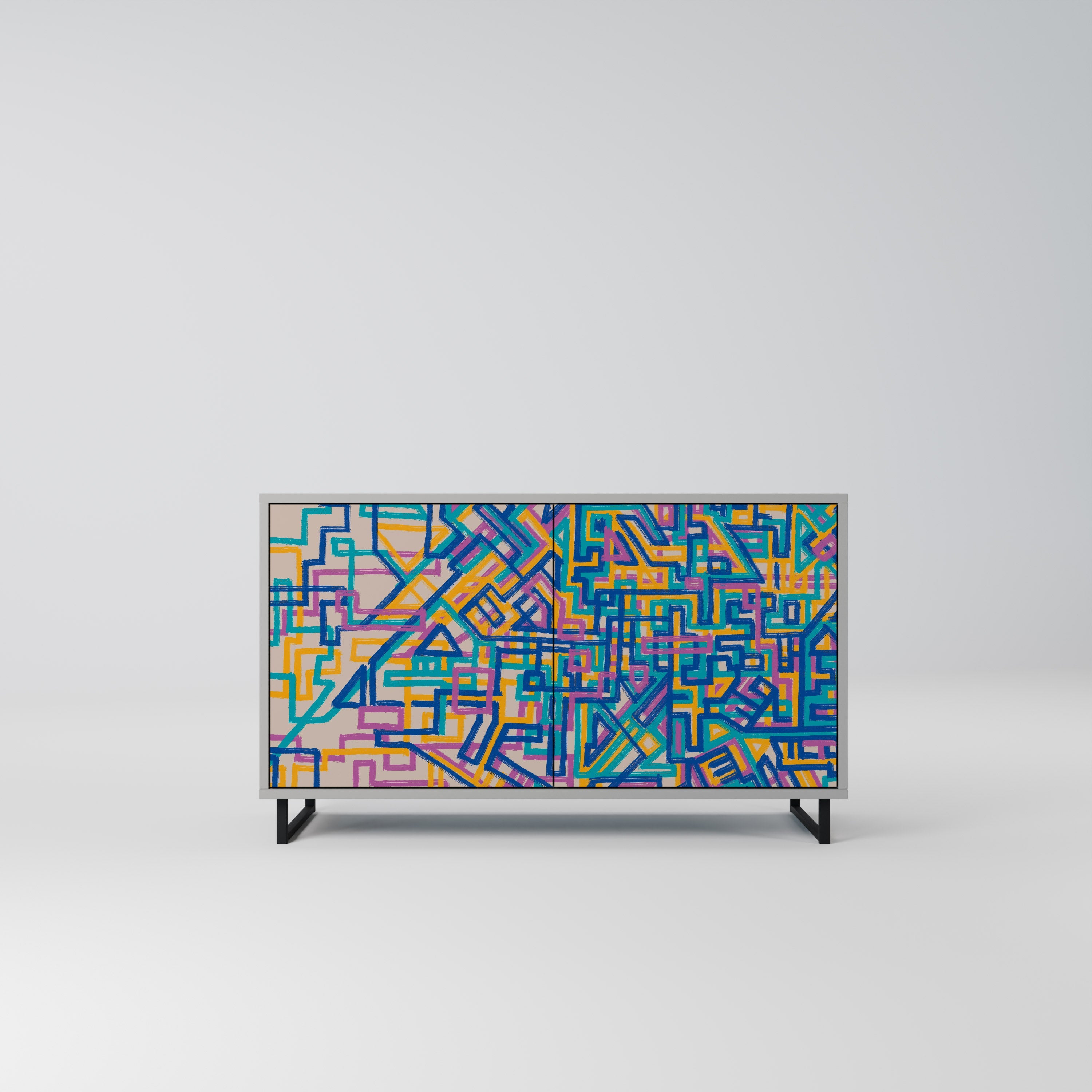 MEMORIES MAP Aparador de 2 Portas em Acabamento Cinzento