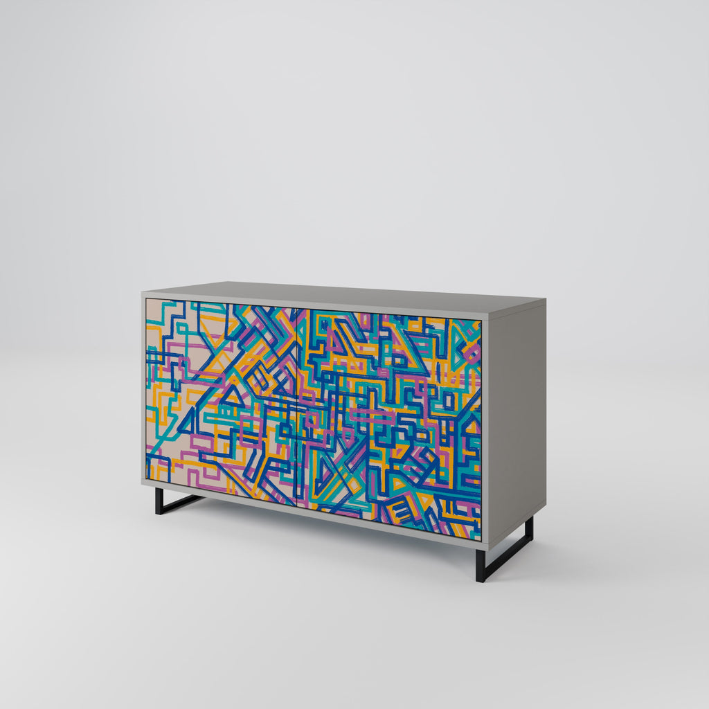 MEMORIES MAP Aparador de 2 Portas em Acabamento Cinzento