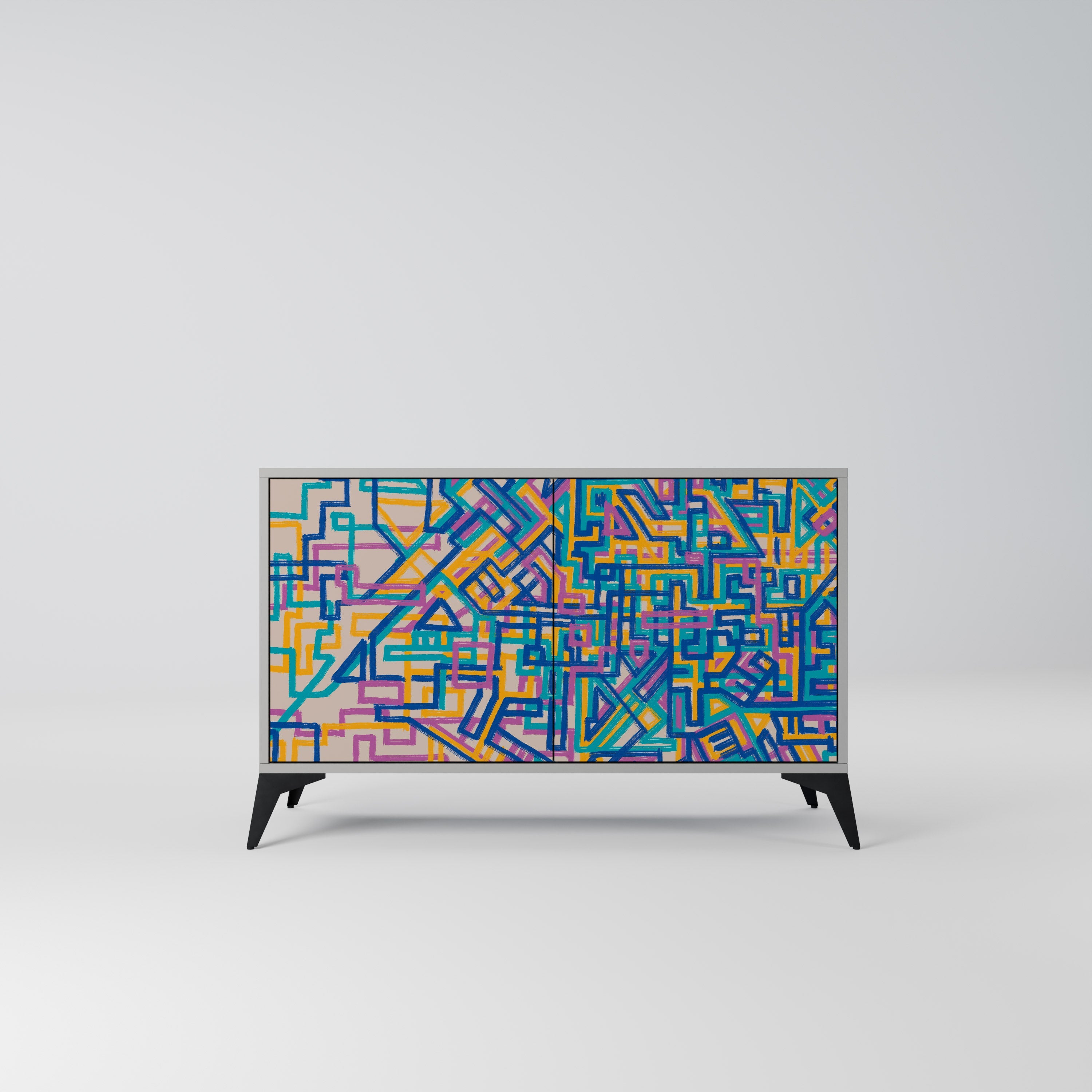 MEMORIES MAP Aparador de 2 Portas em Acabamento Cinzento