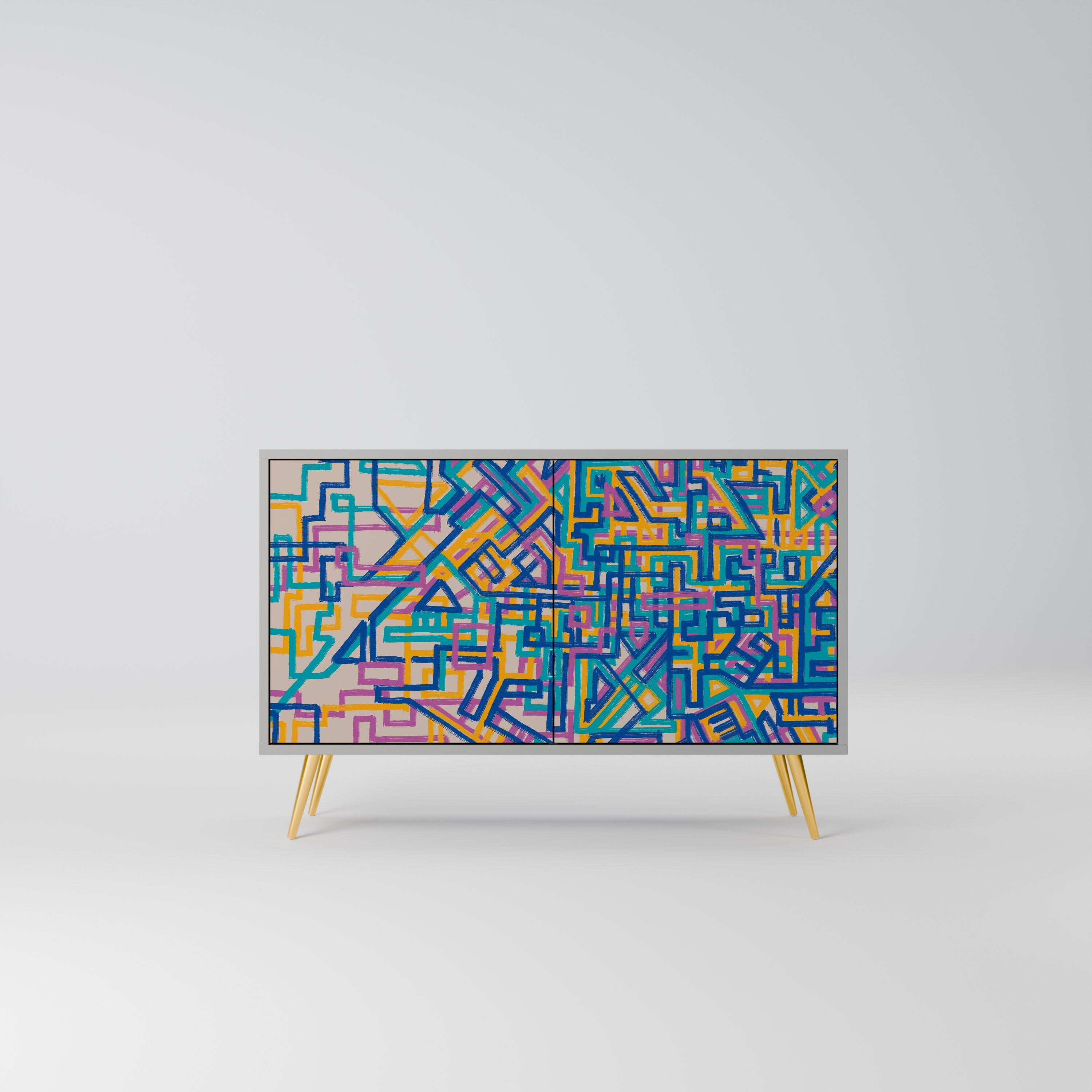 MEMORIES MAP Aparador de 2 Portas em Acabamento Cinzento