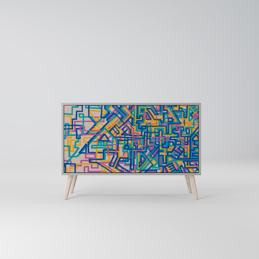 MEMORIES MAP Aparador de 2 Portas em Acabamento Cinzento