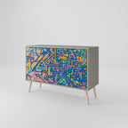 MEMORIES MAP Aparador de 2 Portas em Acabamento Cinzento