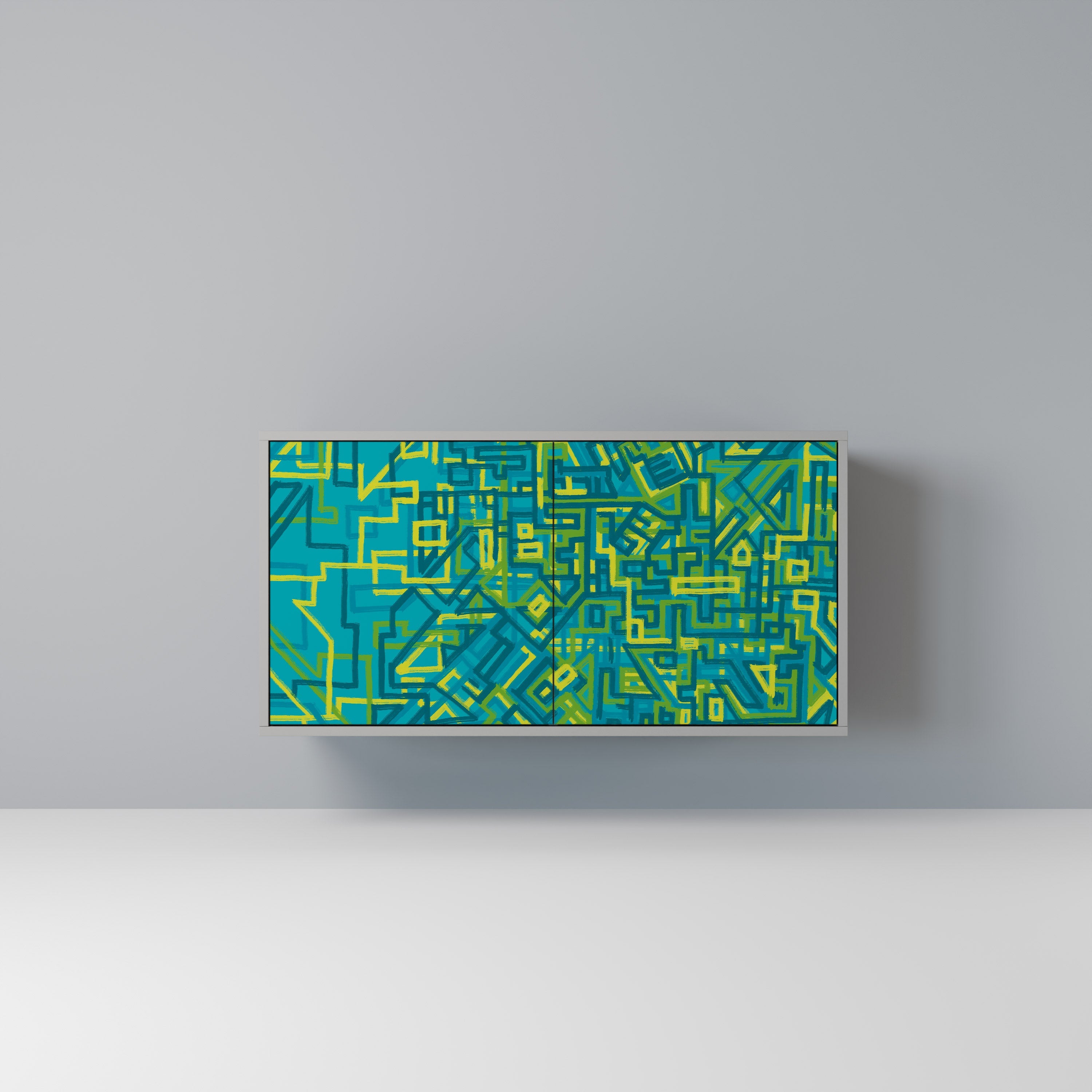 NOSTALGIC MEMORIES Aparador de 2 Portas em Acabamento Cinzento