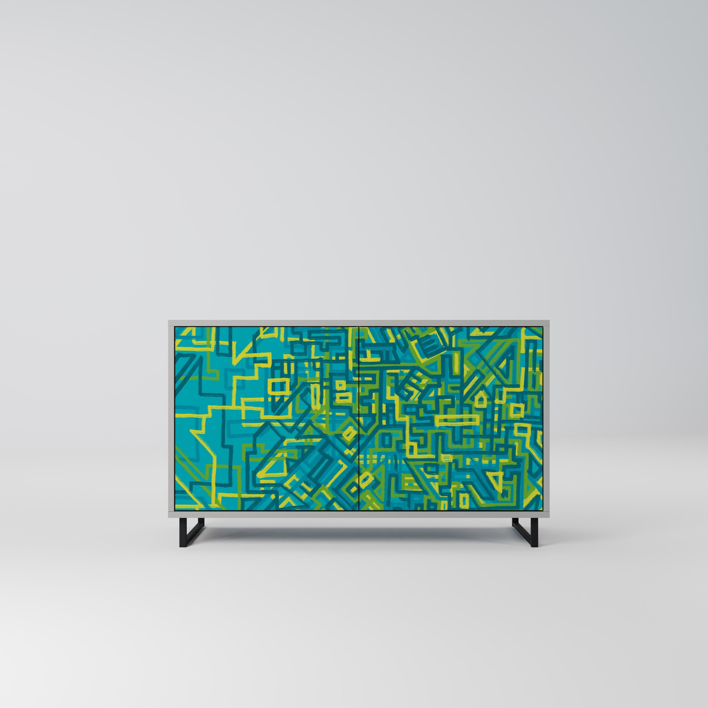 NOSTALGIC MEMORIES Aparador de 2 Portas em Acabamento Cinzento