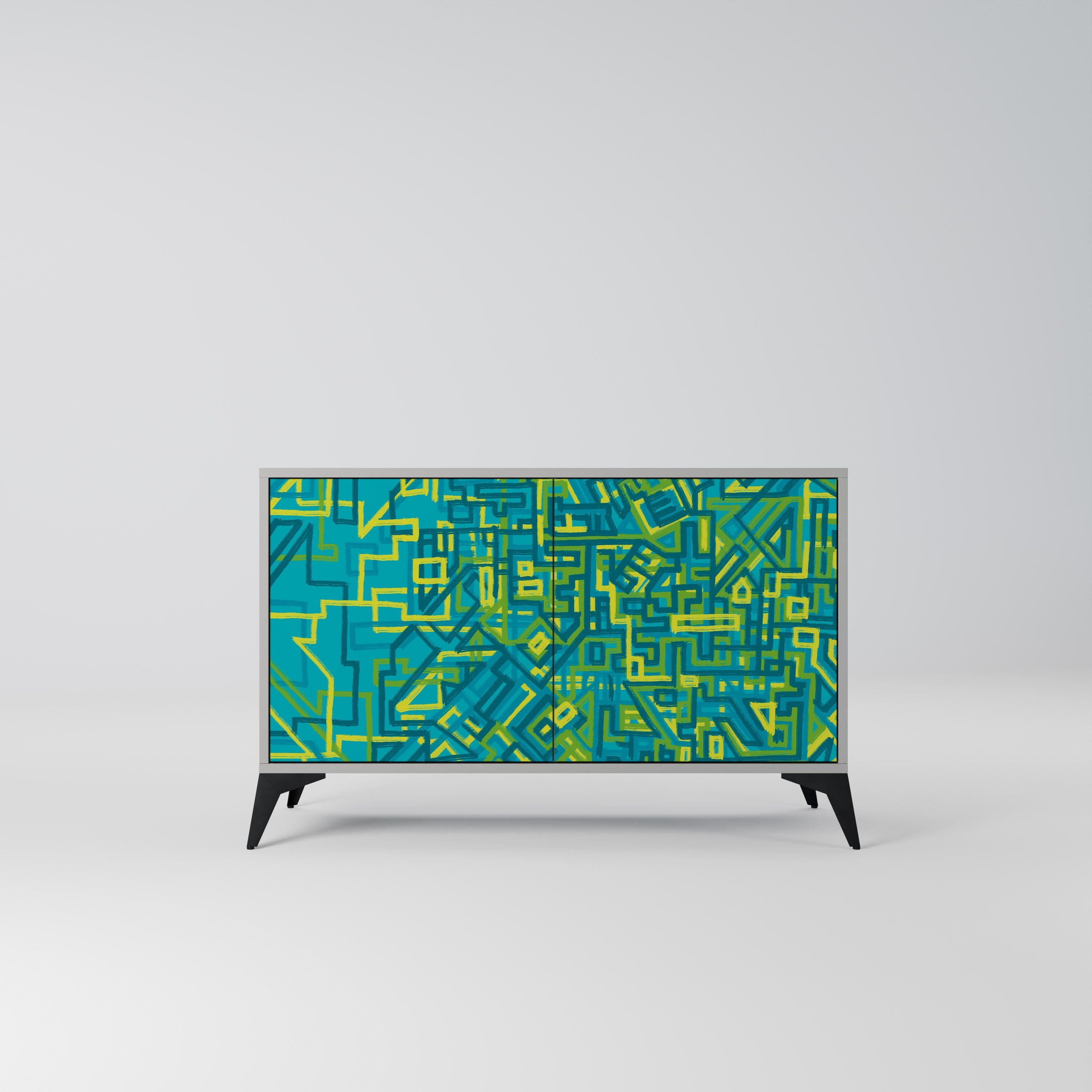 NOSTALGIC MEMORIES Aparador de 2 Portas em Acabamento Cinzento